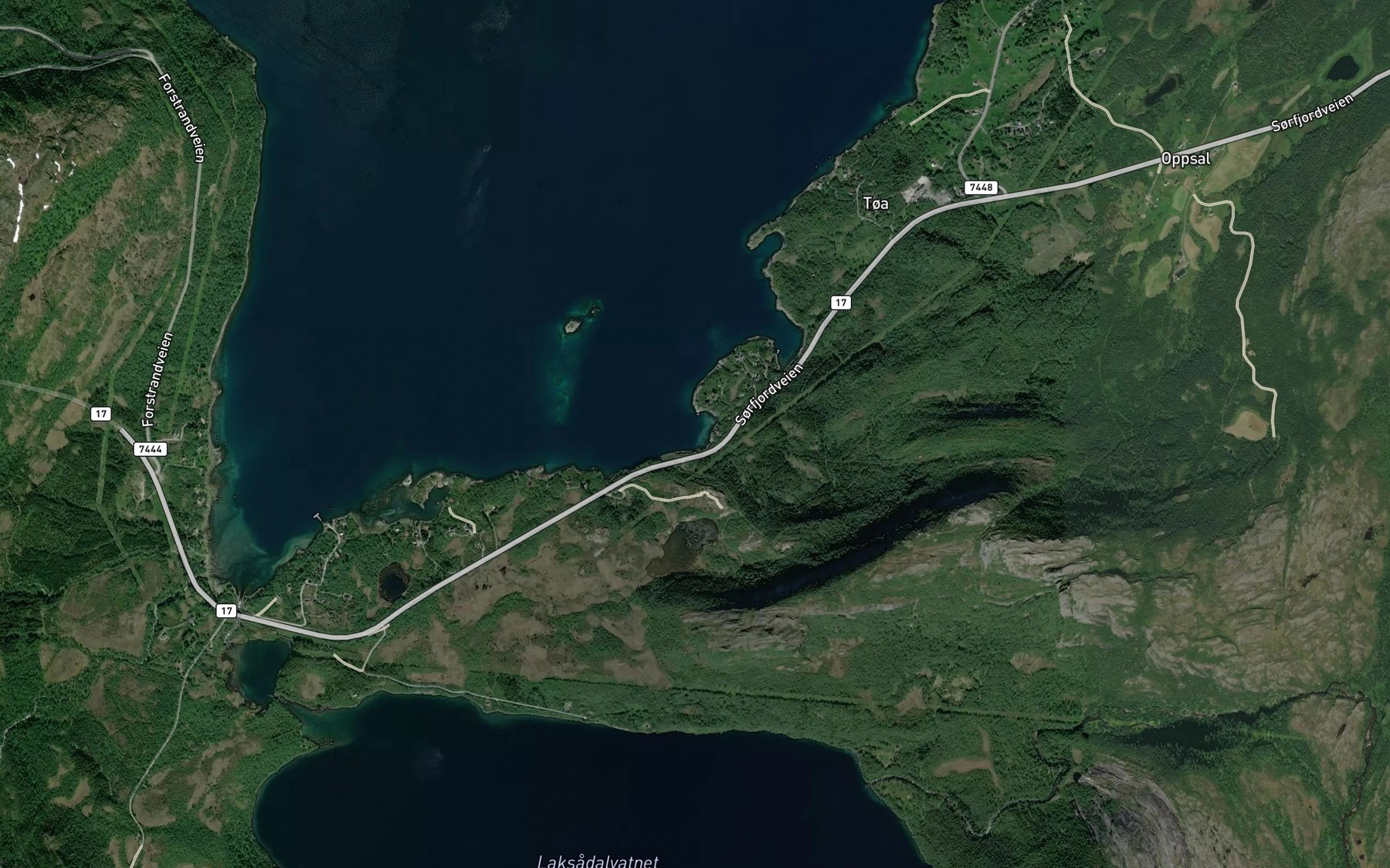 Satellite map of the Frivika