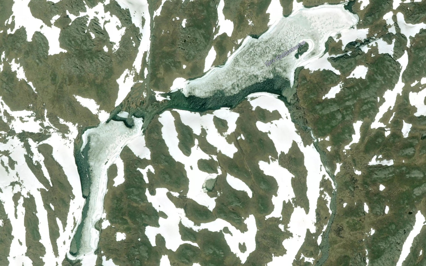 Satellite map of the Sore Kjeldeelvvatna