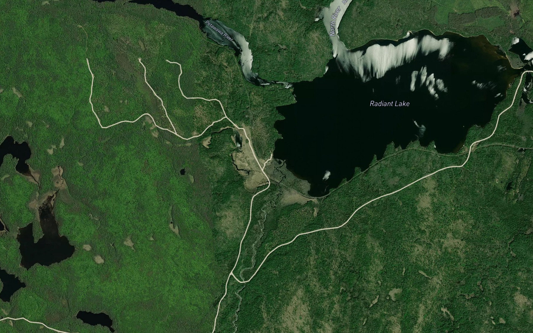 Satellite map of the Little Madawaska River