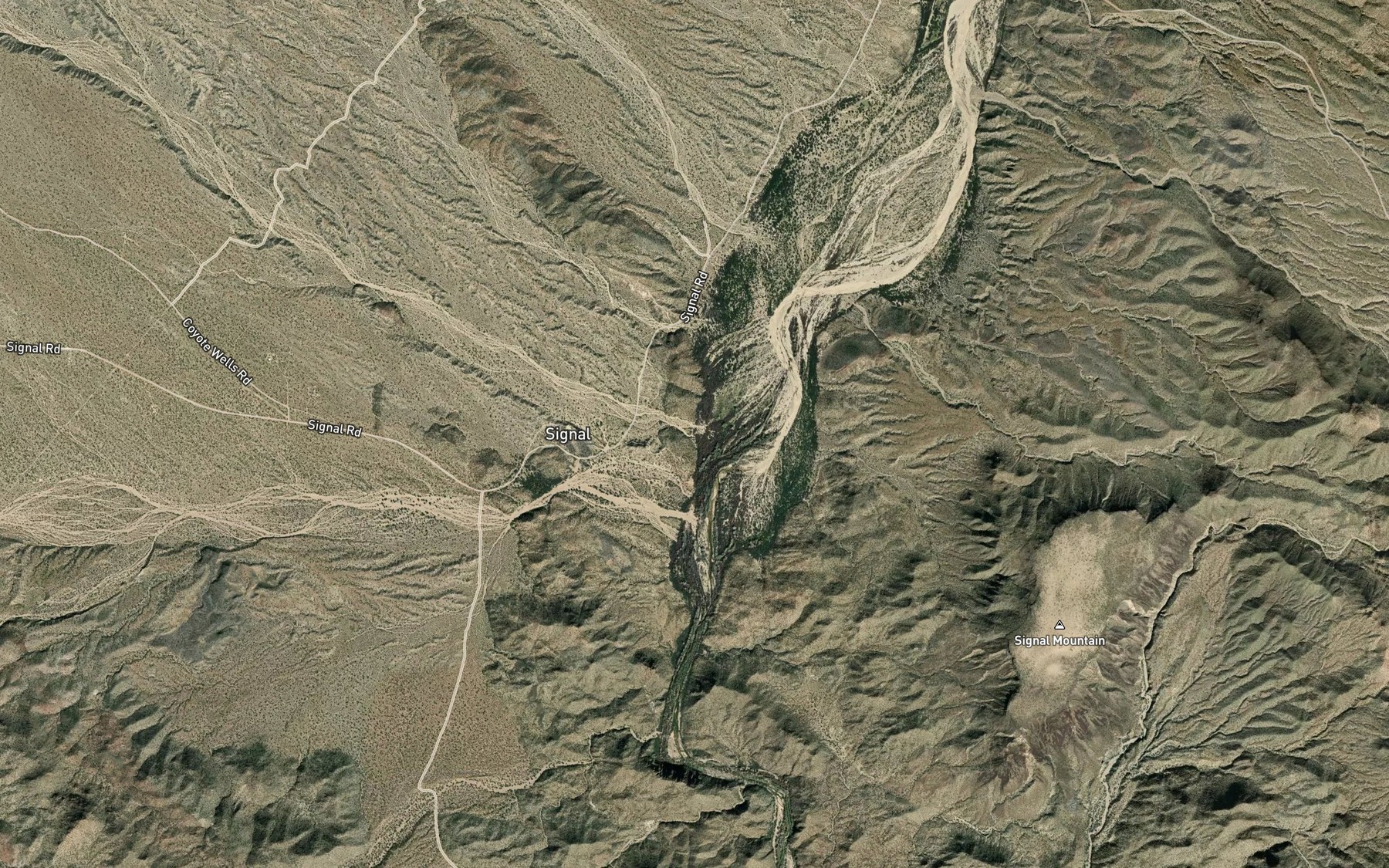 Satellite map of the Graveyard Wash