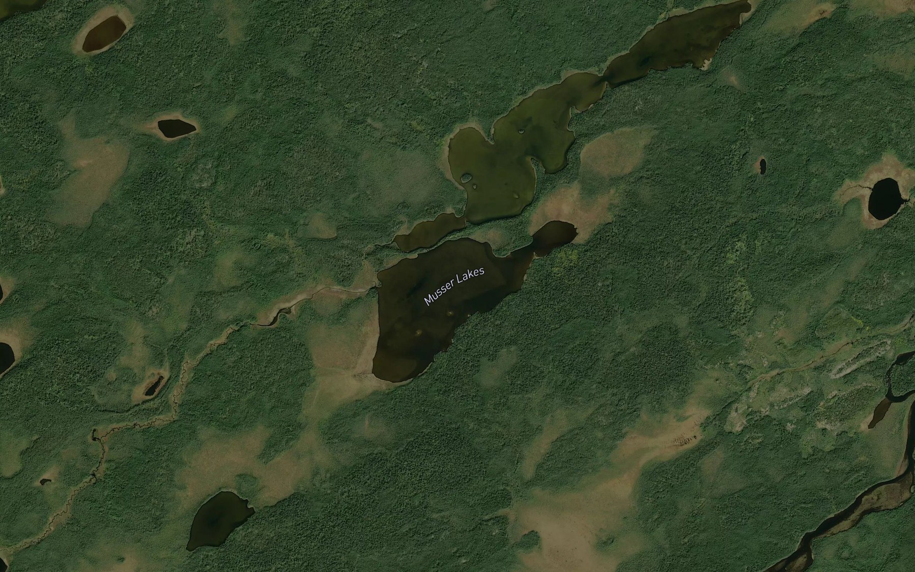Satellite map of the Musser Lakes