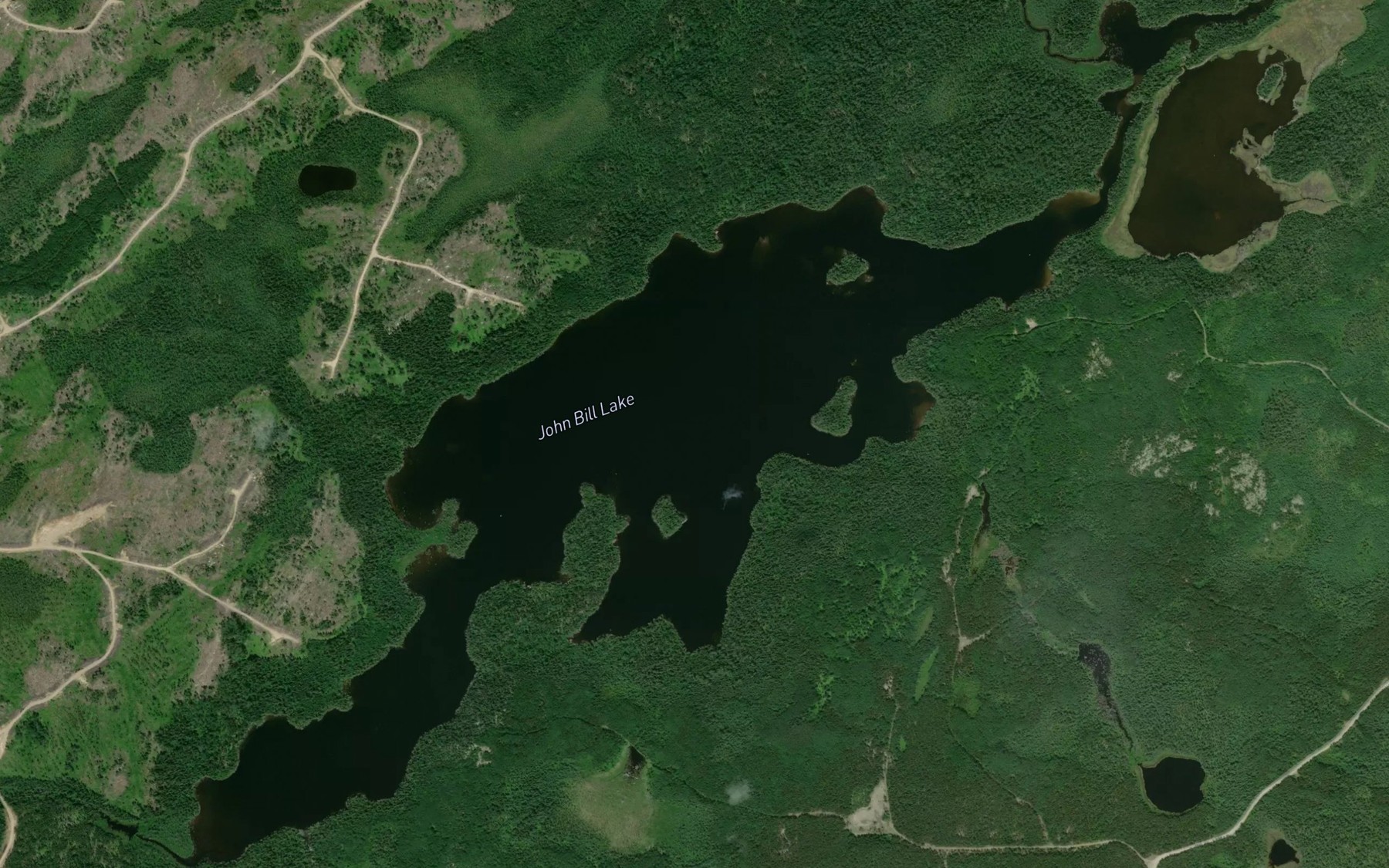 Satellite map of the John Bill Lake