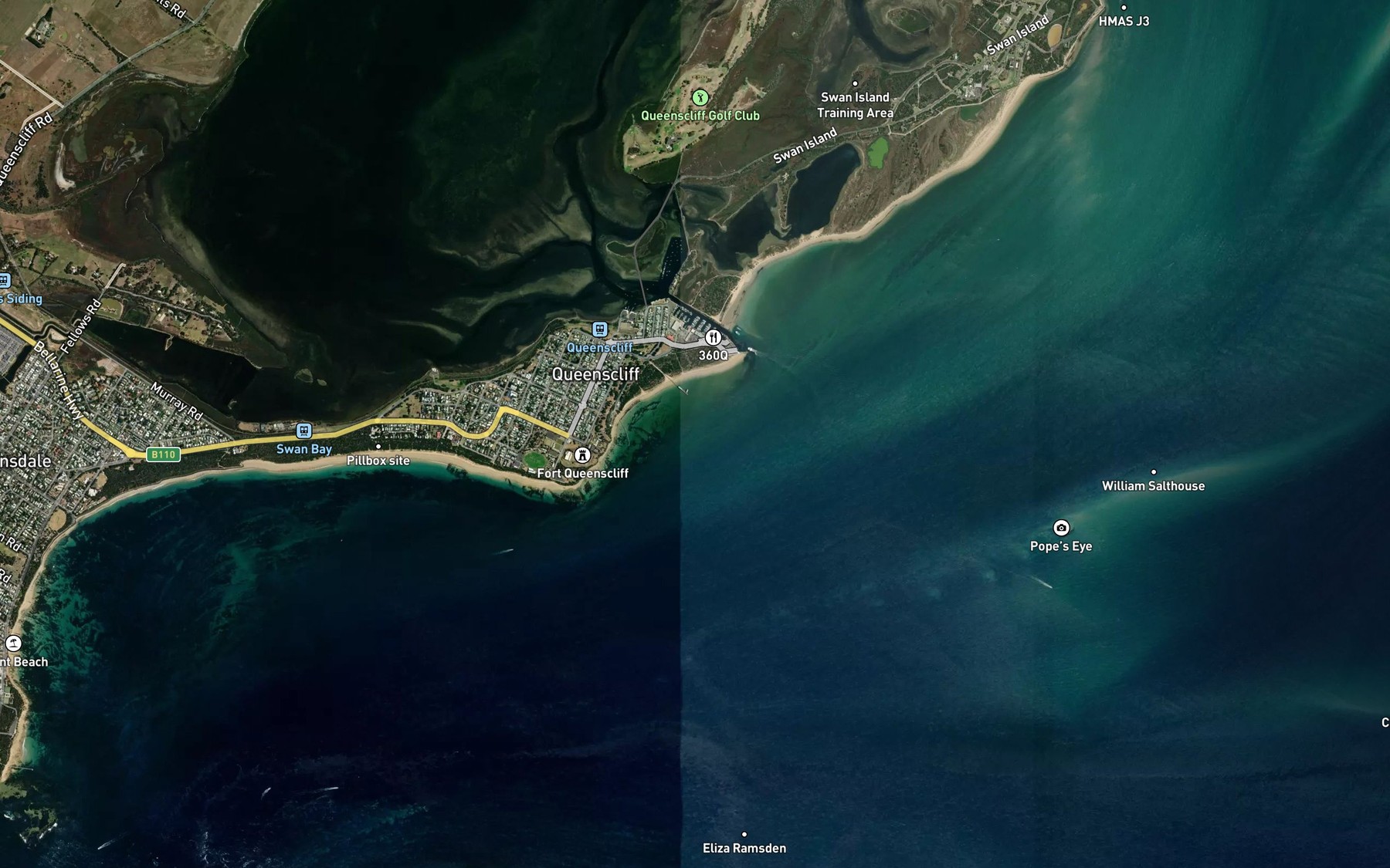 Satellite map of the Drapers Reef