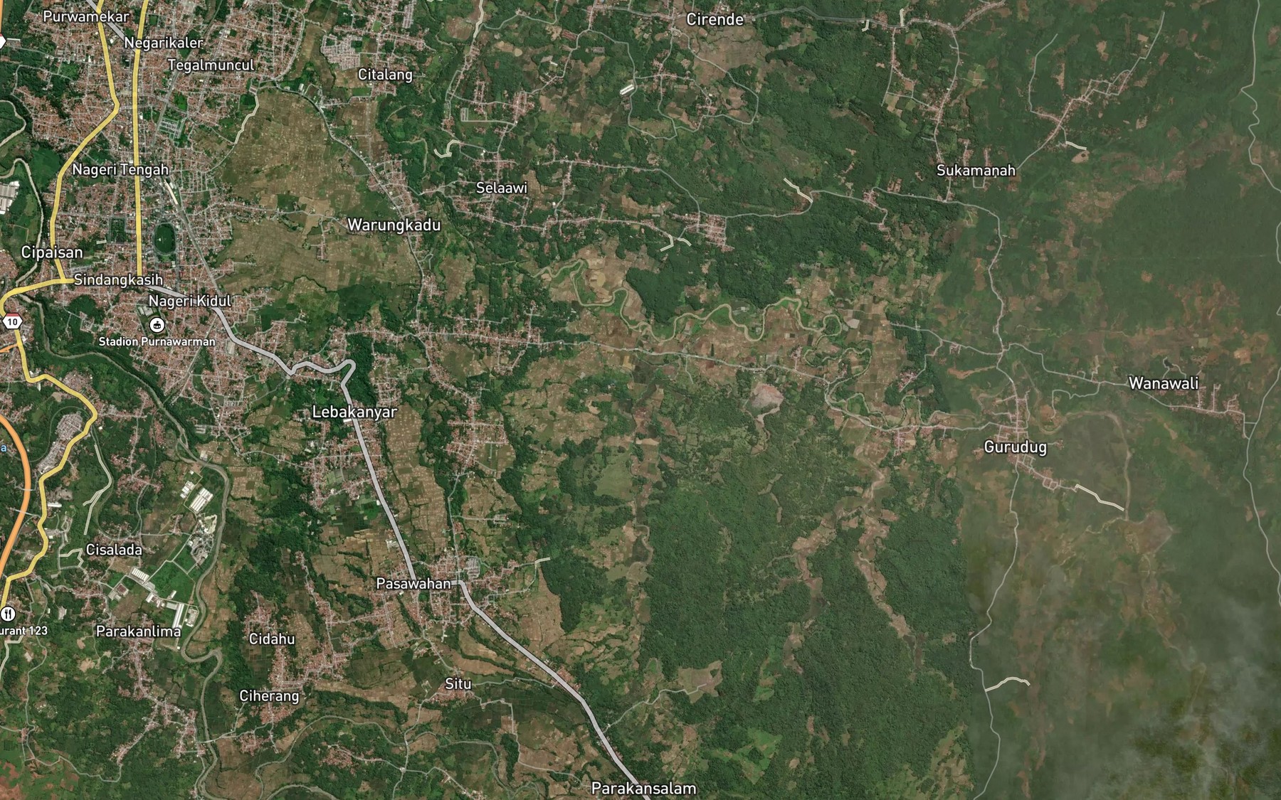Satellite map of the Ci Petir
