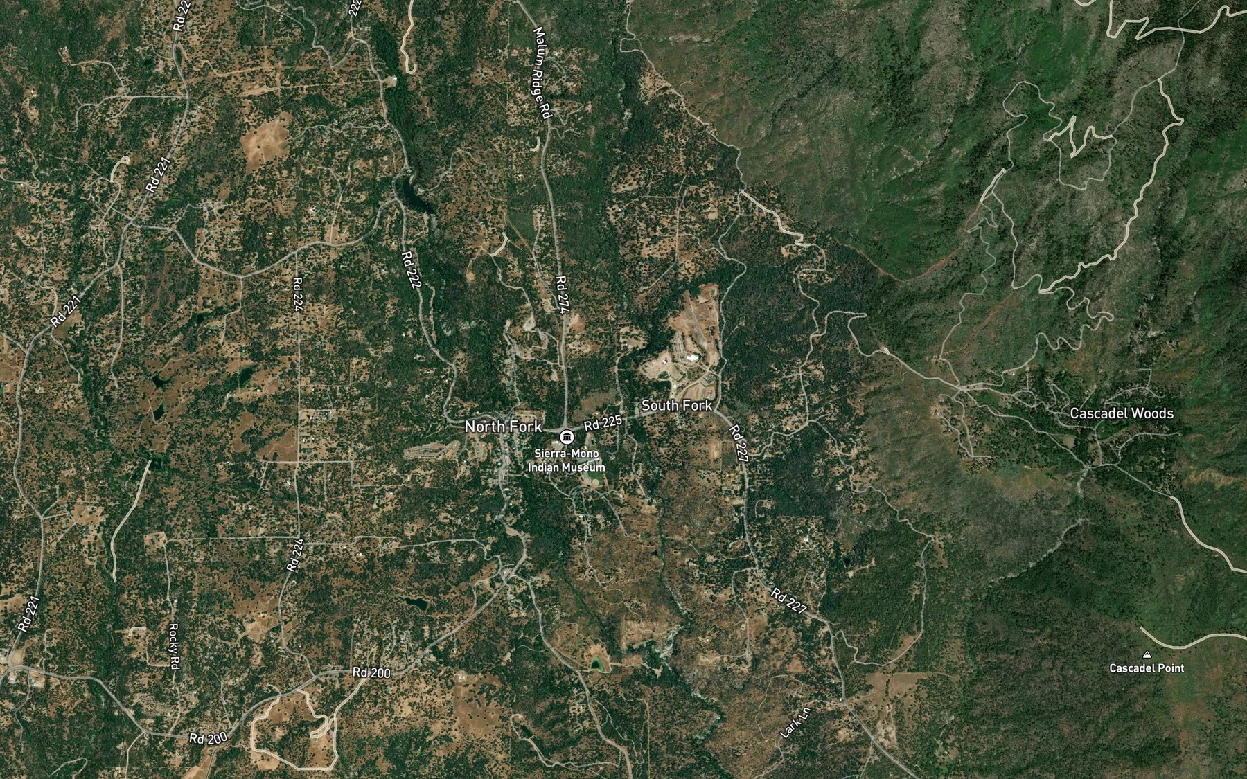 Satellite map of the Pitcher Creek