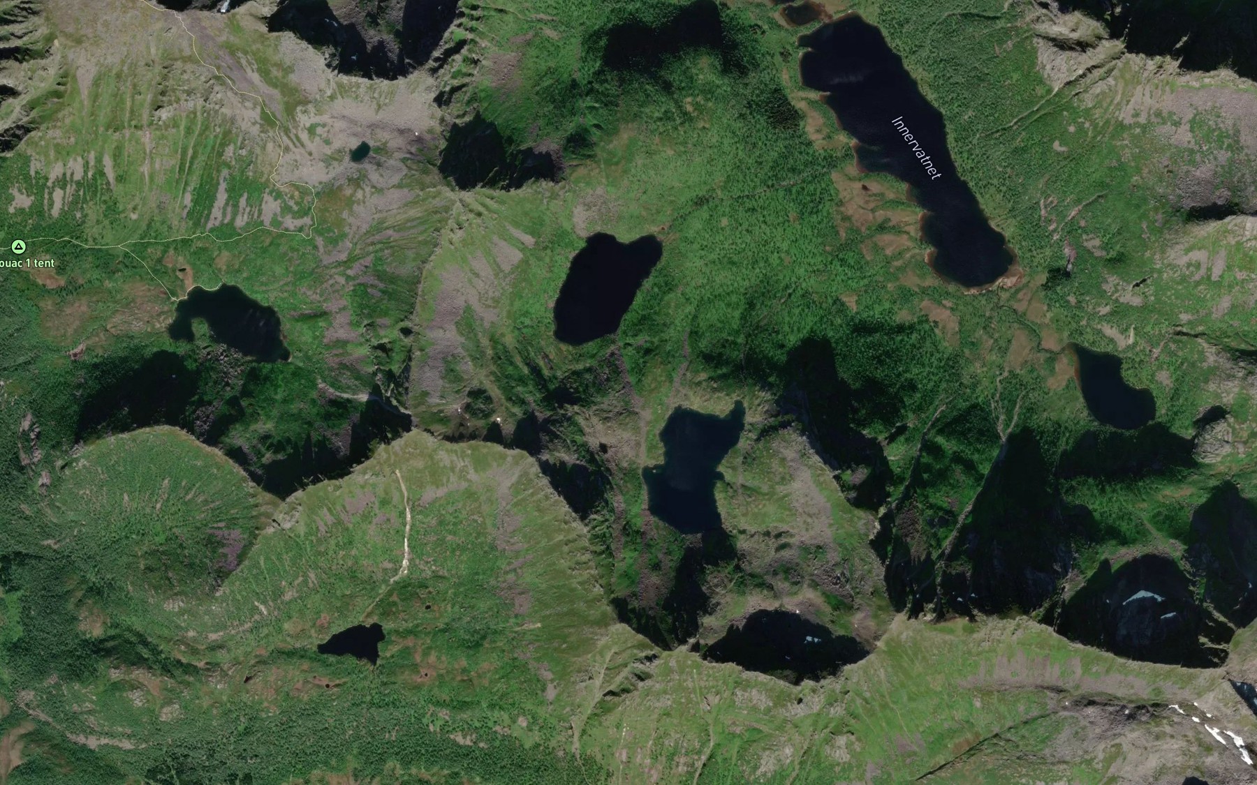 Satellite map of the Hesthausdalsvatnan