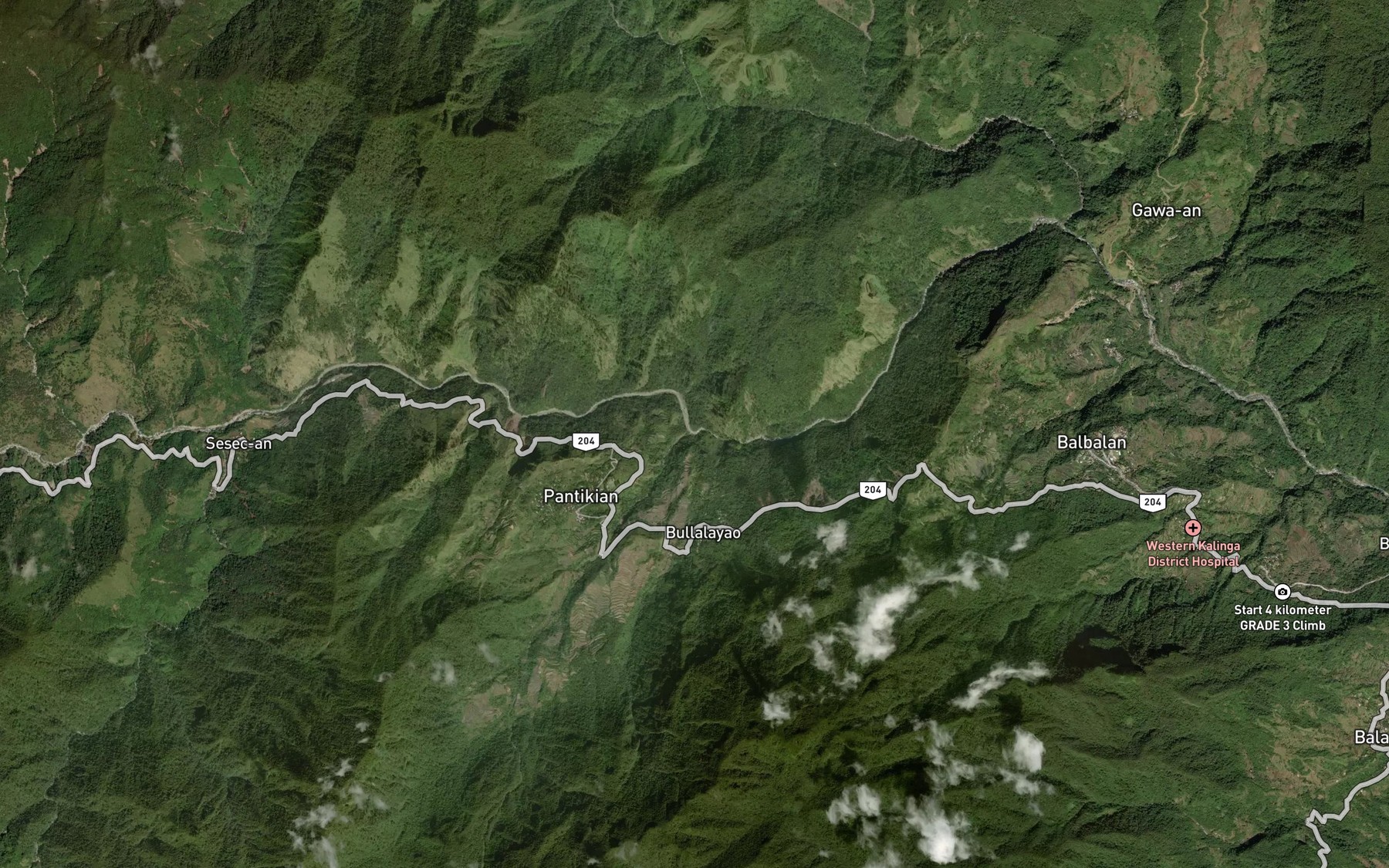 Satellite map of the Binwaan River