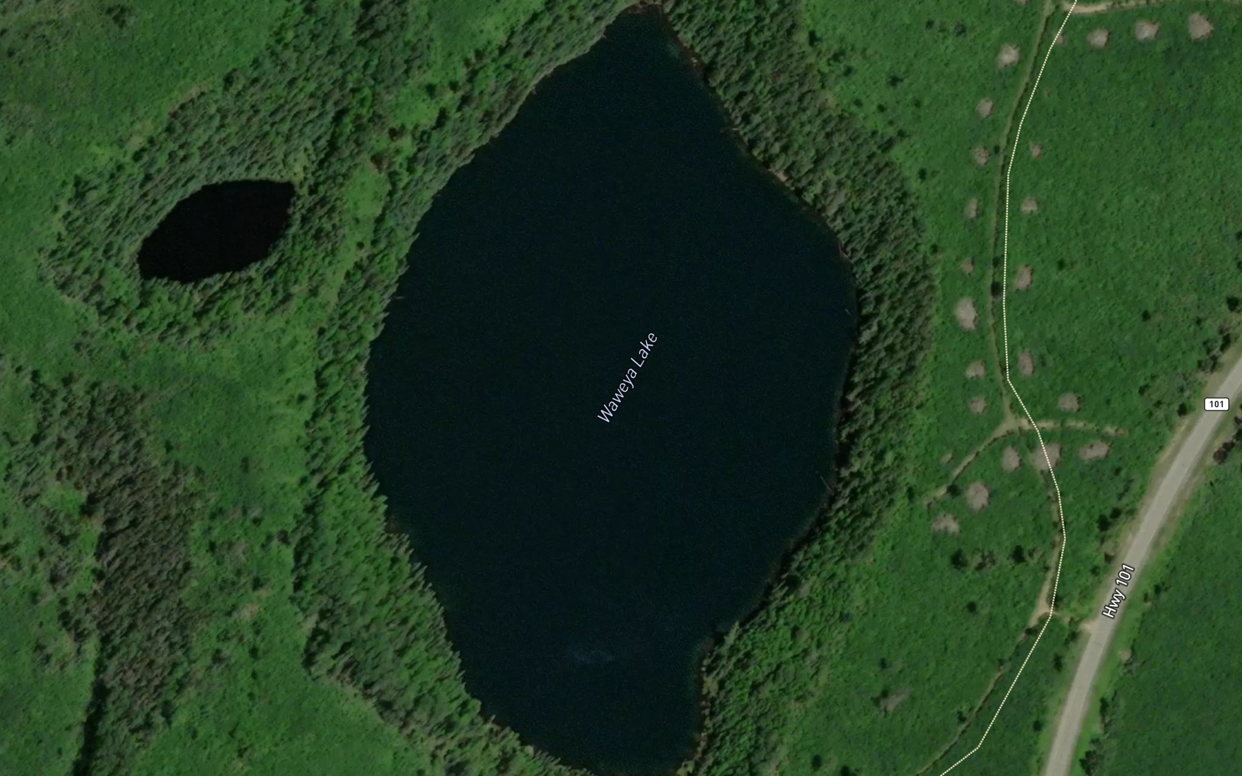 Satellite map of the Waweya Lake