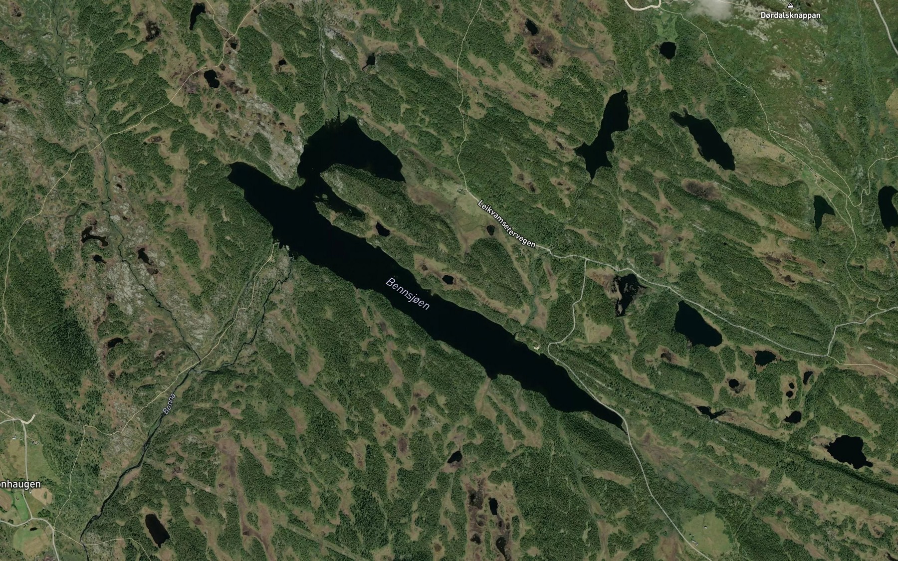 Satellite map of the Abbortjernet
