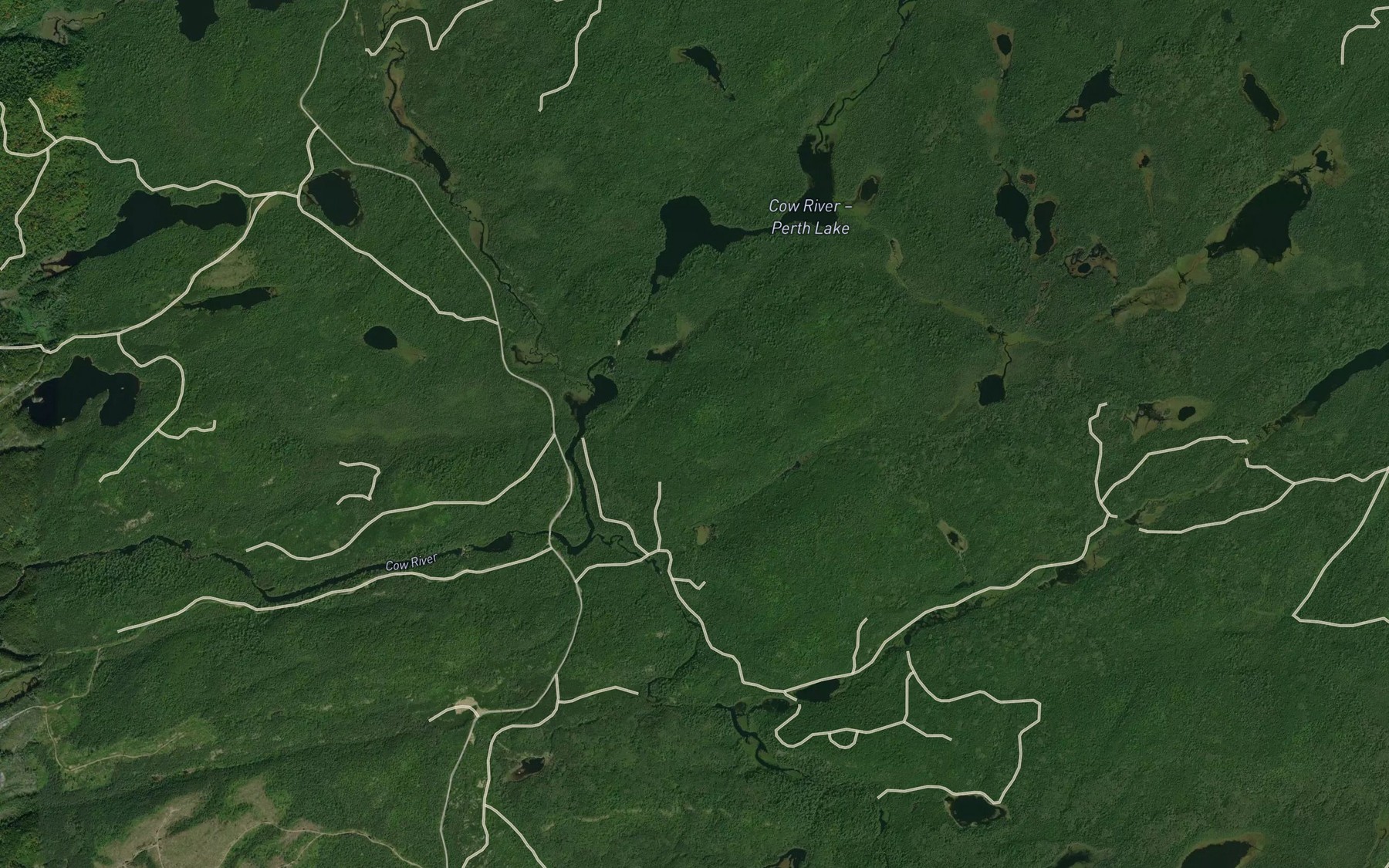 Satellite map of the Farewell Creek