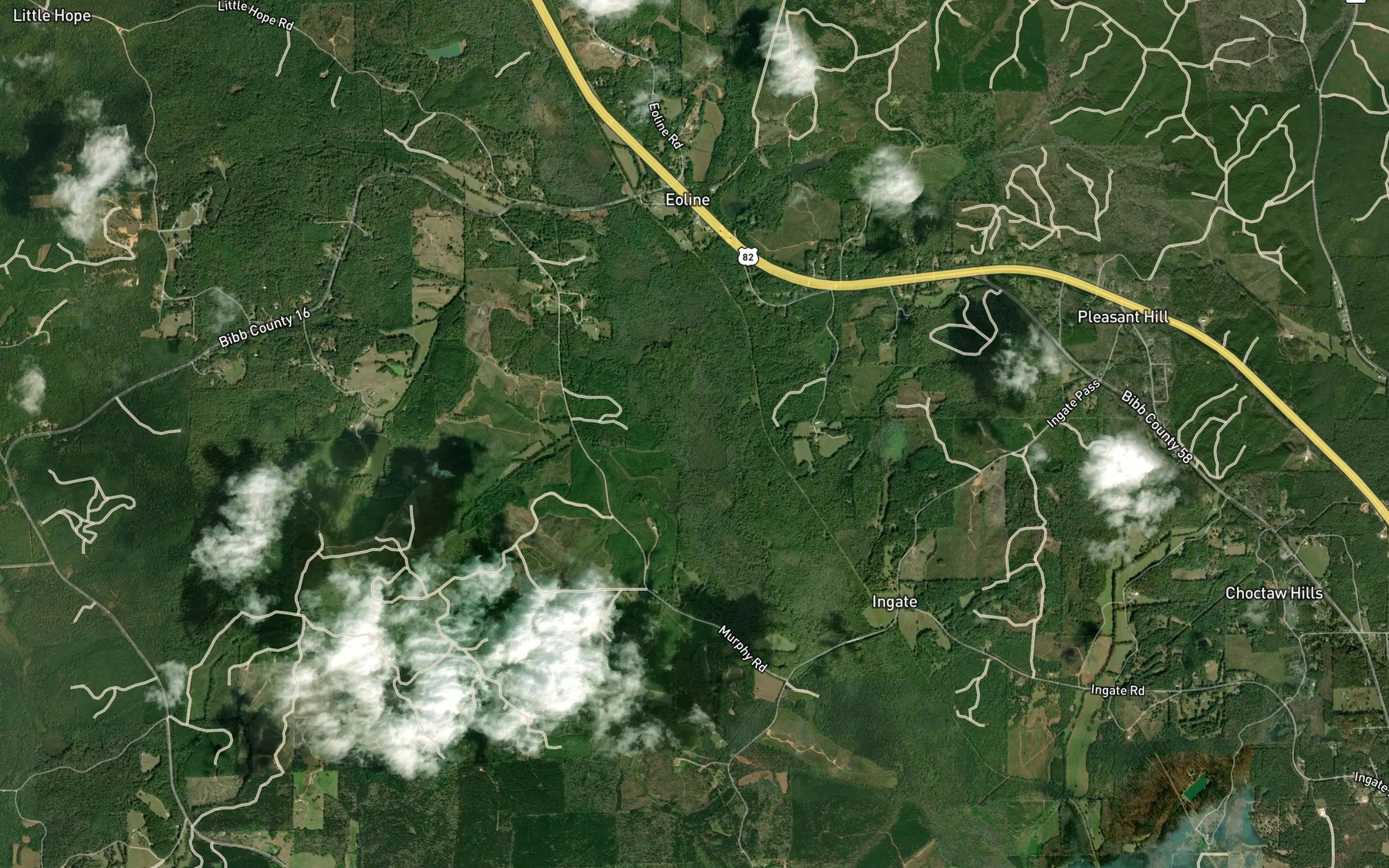 Satellite map of the Mooney Creek