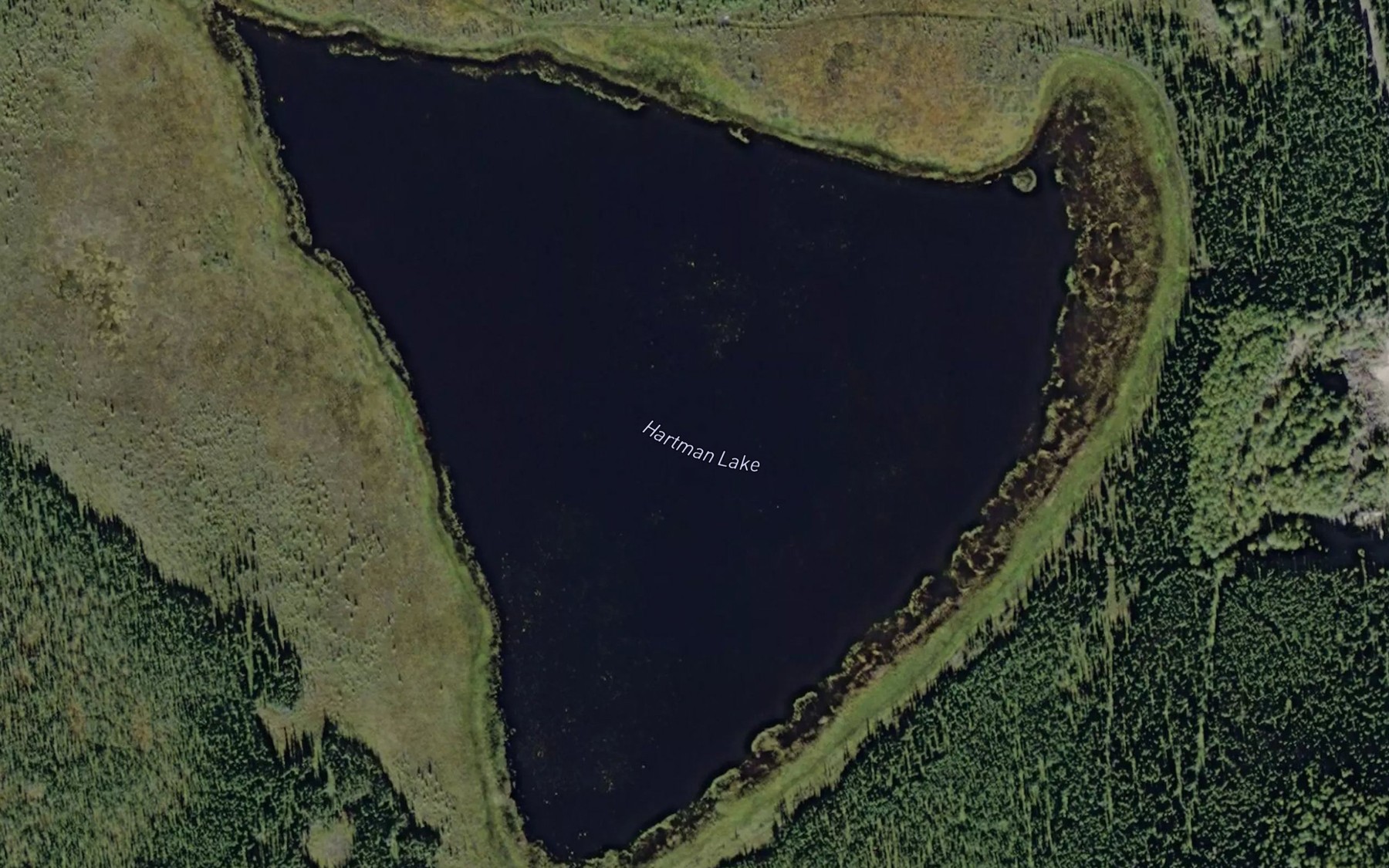 Satellite map of the Hartman Lake