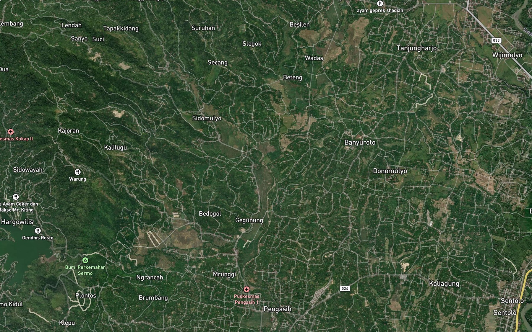 Satellite map of the Kali Banyumeneng