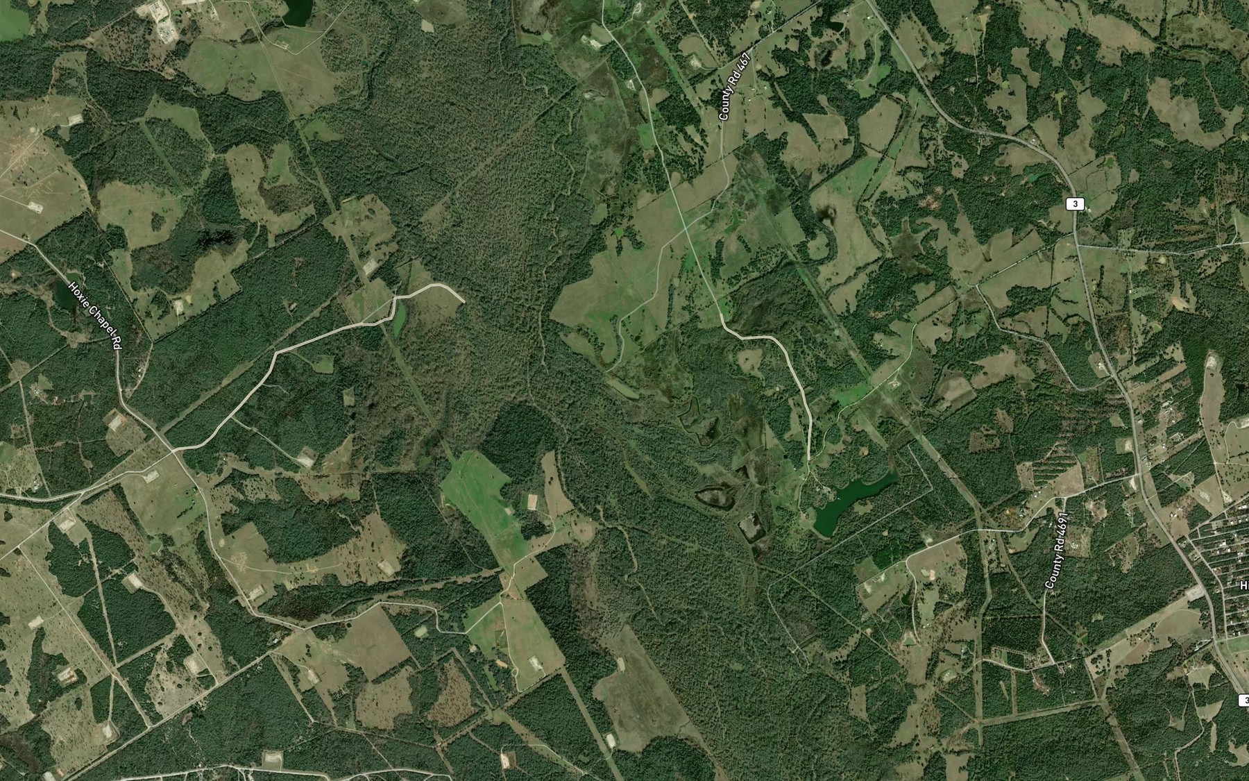 Satellite map of the Sulphur Lake