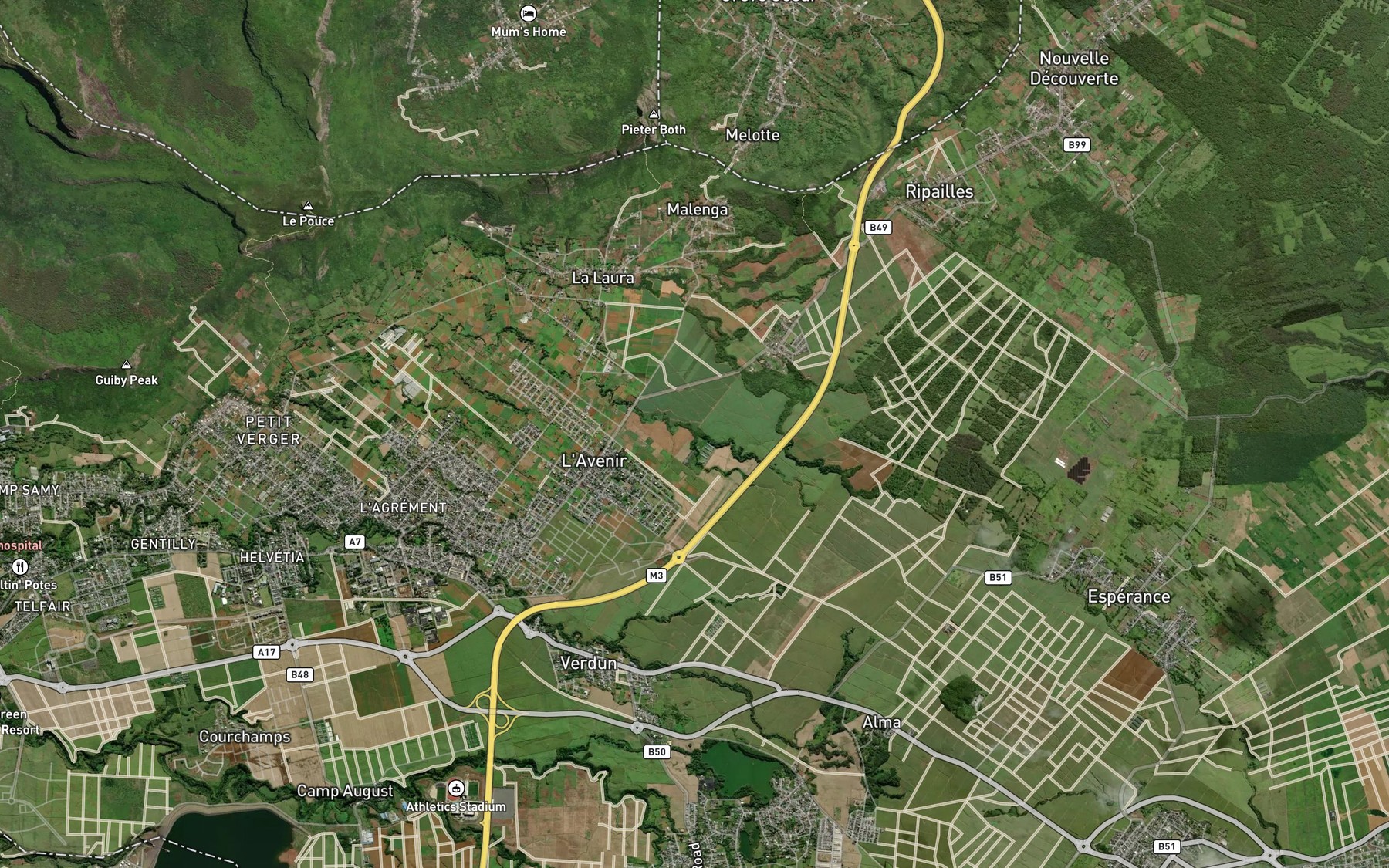 Satellite map of the Feeder Avenir
