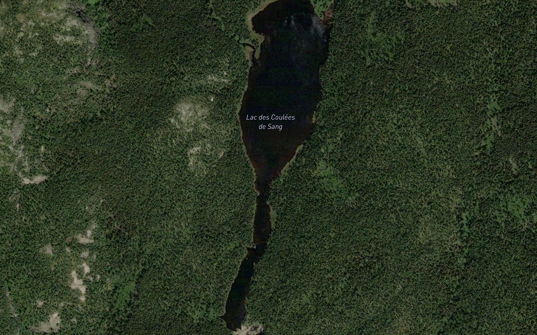 Satellite map of the Lac des Coulees de Sang