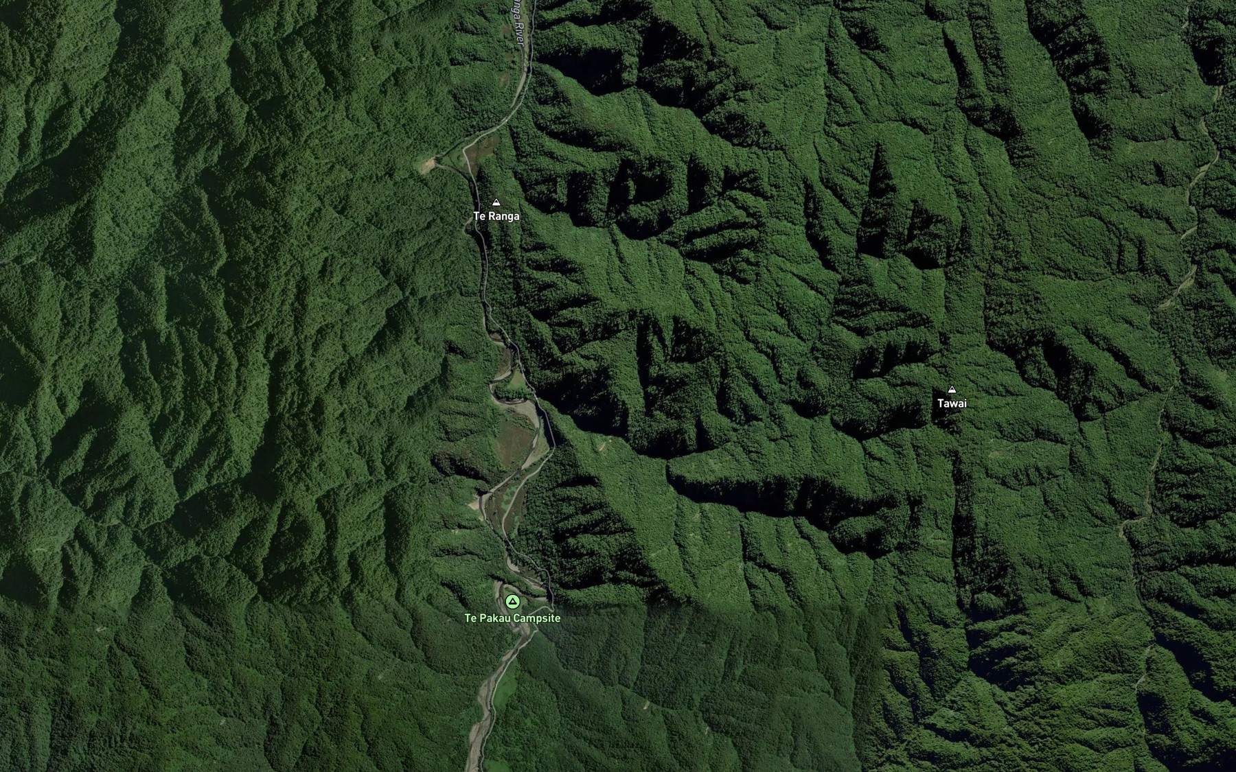 Satellite map of the Ngutuoha Stream