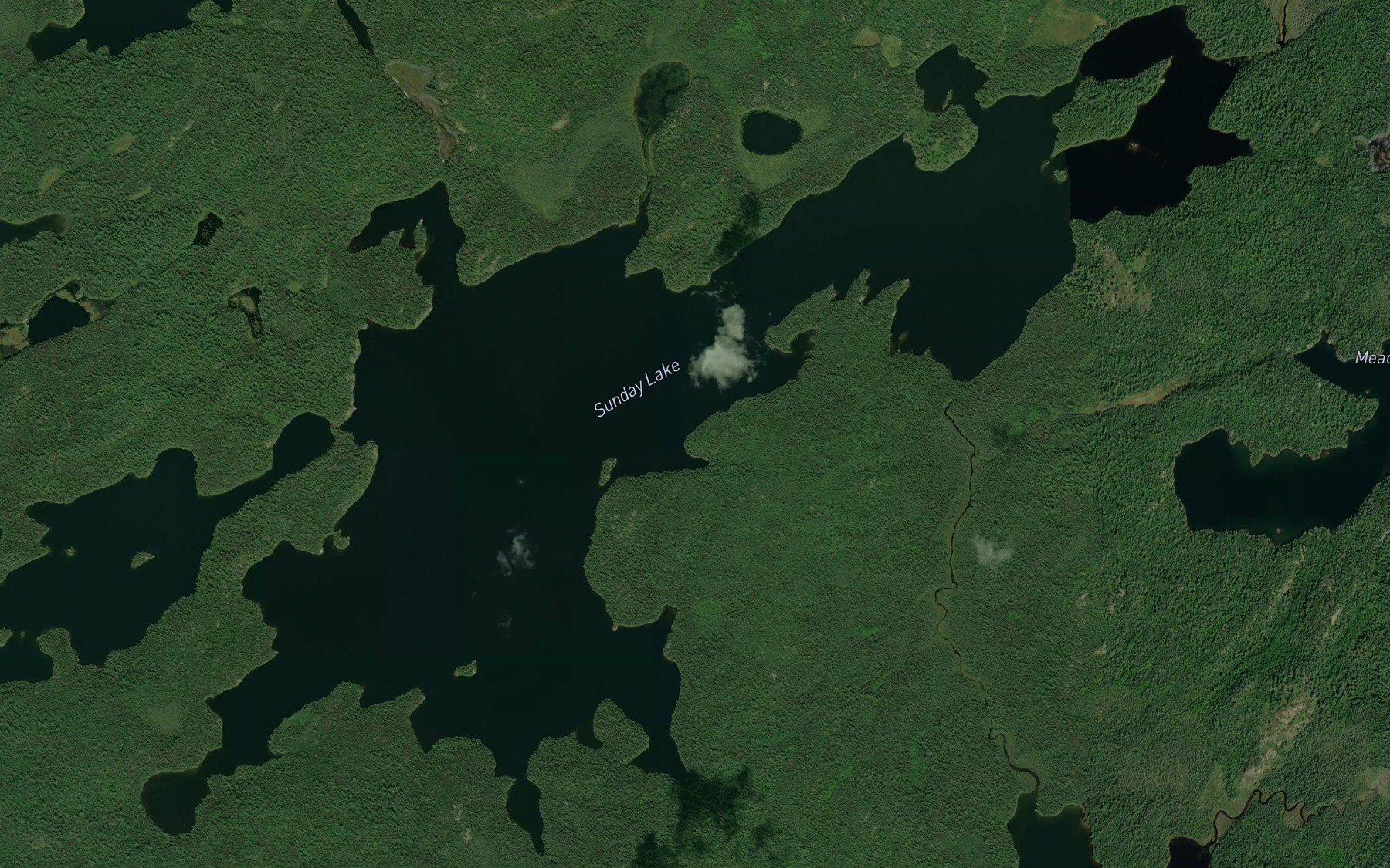Satellite map of the Sunday Lake