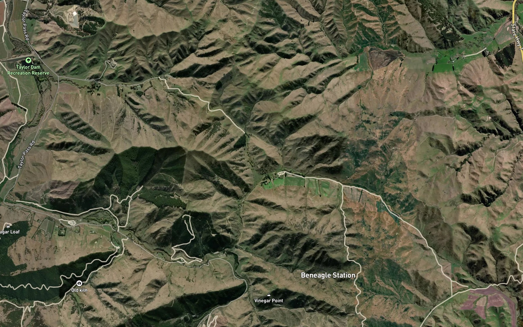 Satellite map of the Maxwell Stream