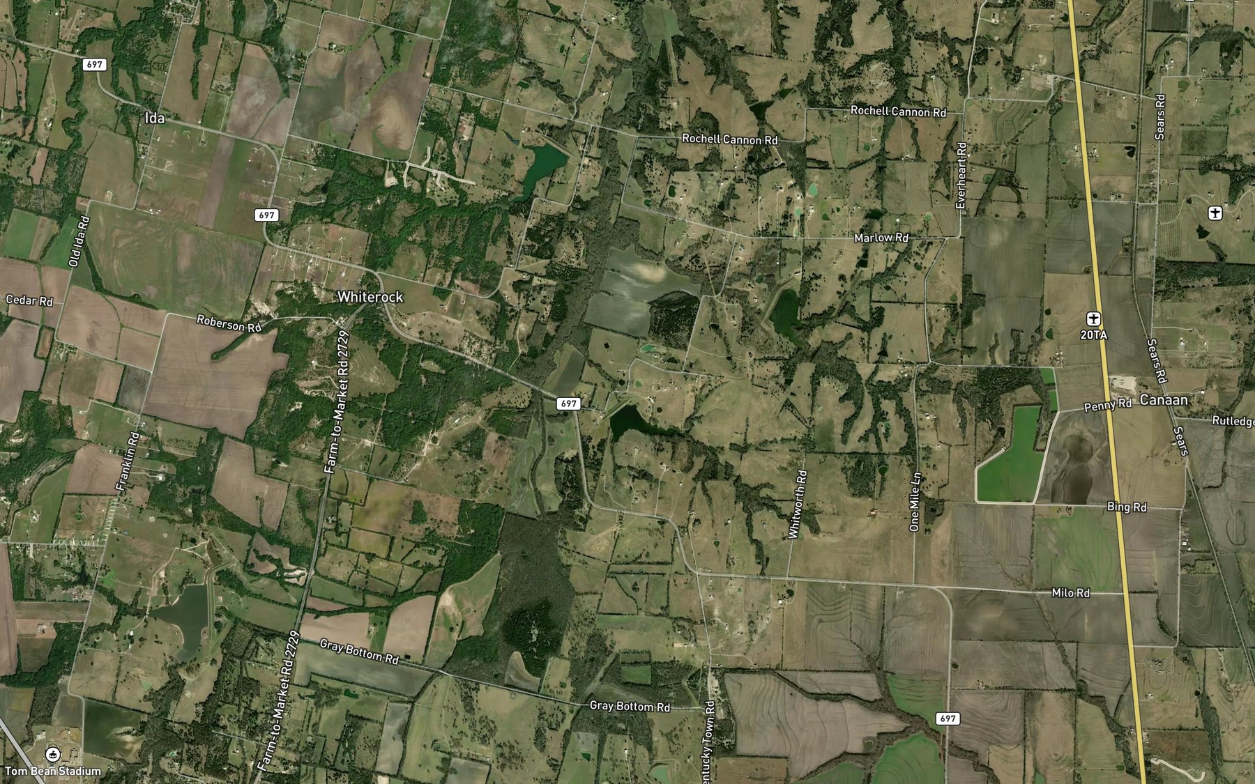 Satellite map of the Soil Conservation Service Site 27 Reservoir