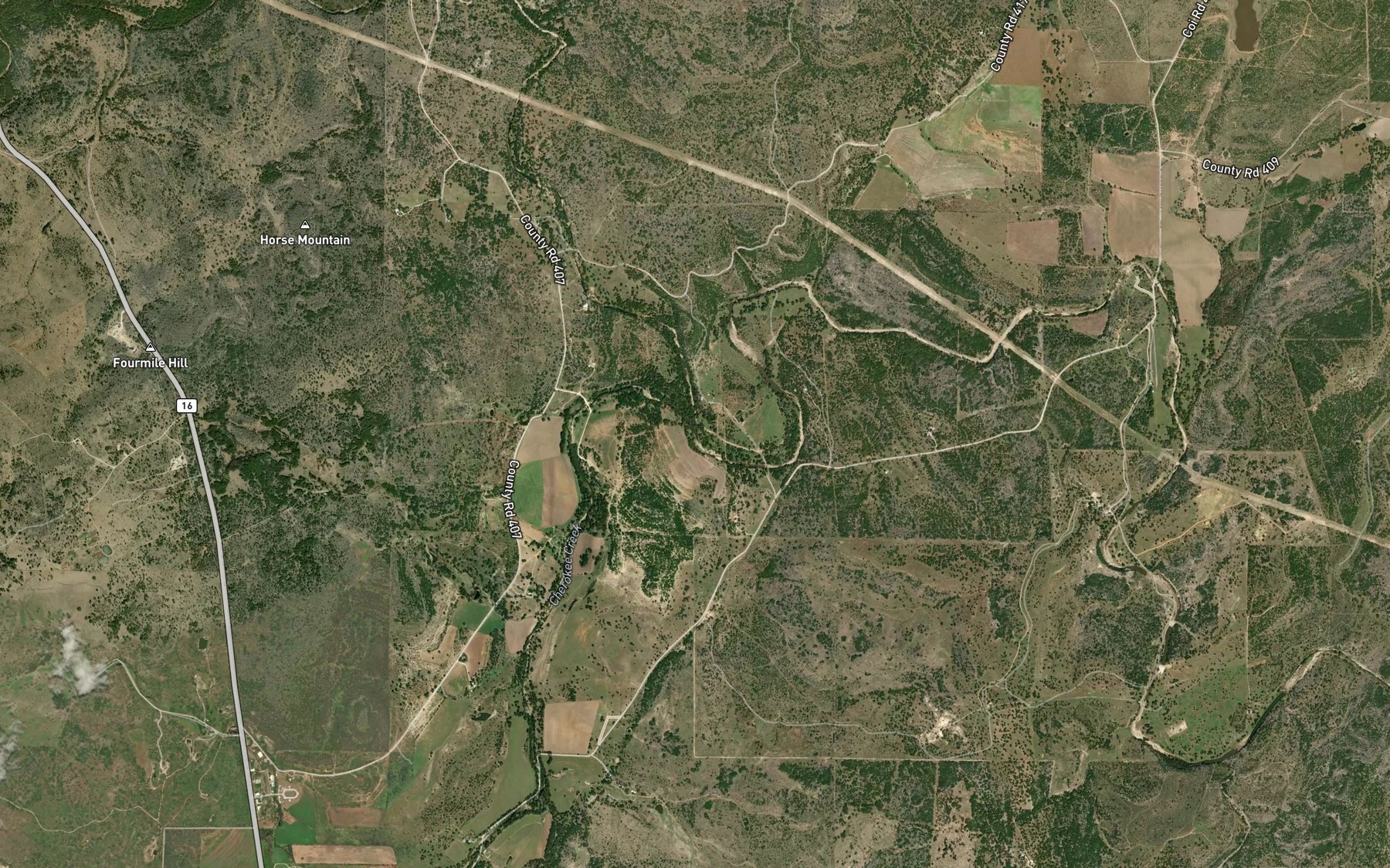 Satellite map of the Buffalo Creek