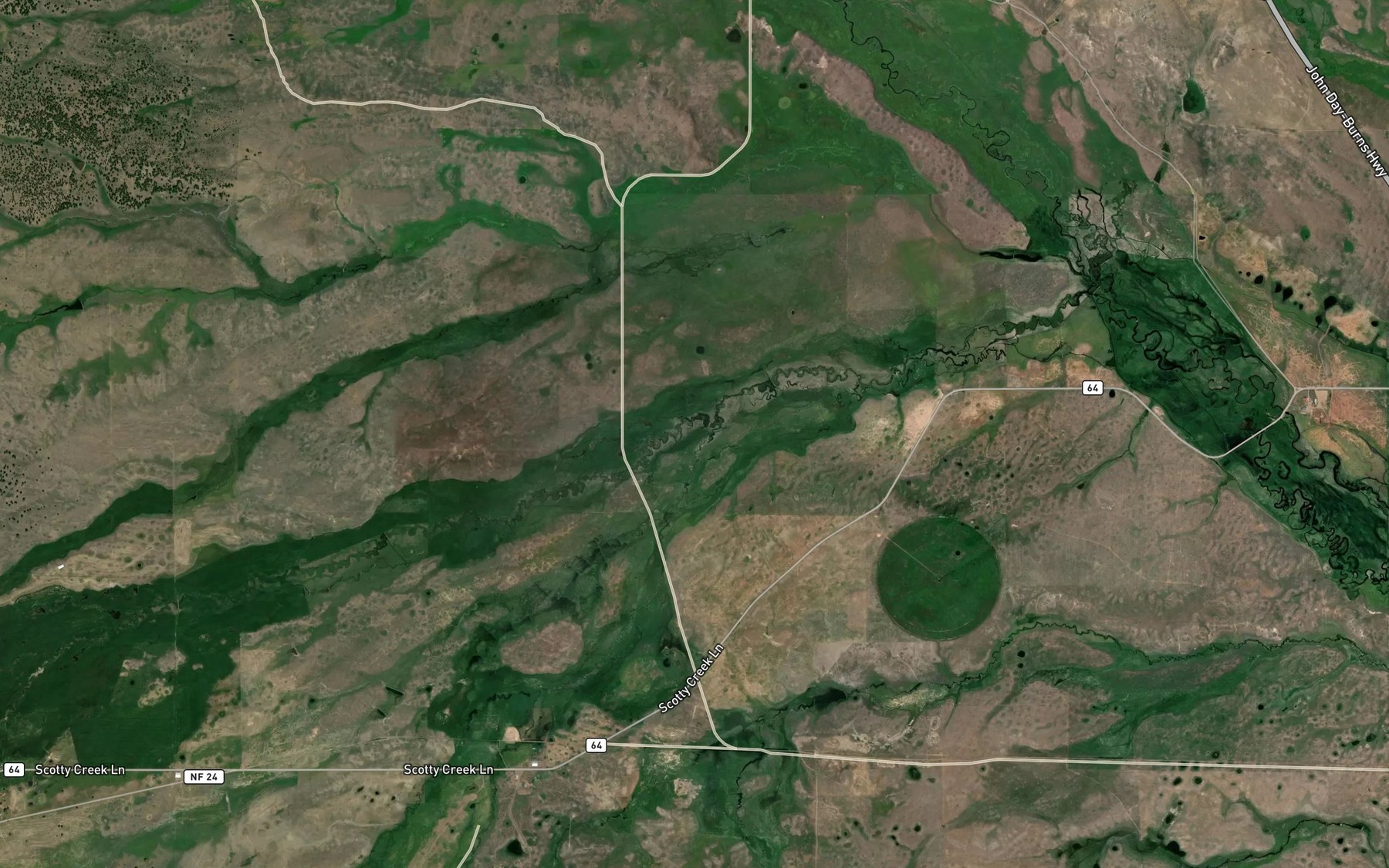 Satellite map of the Little Scotty Creek