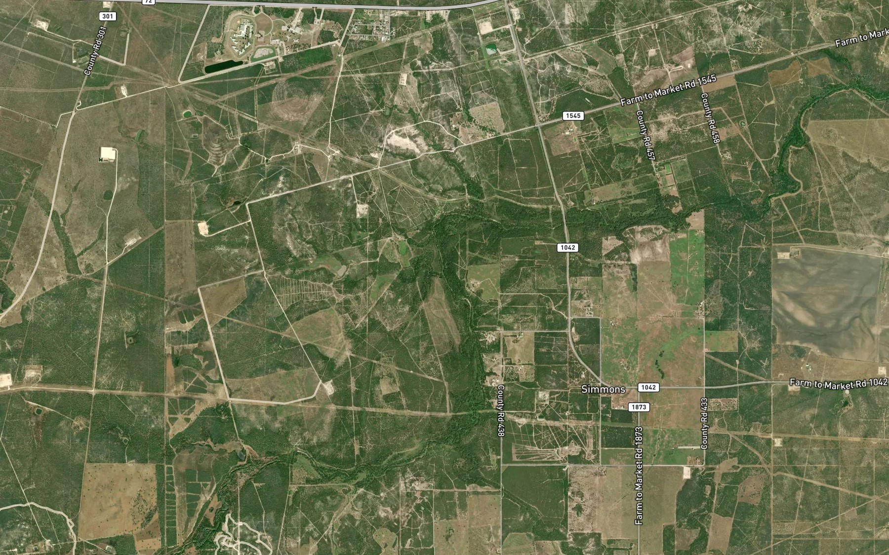 Satellite map of the Lang Creek