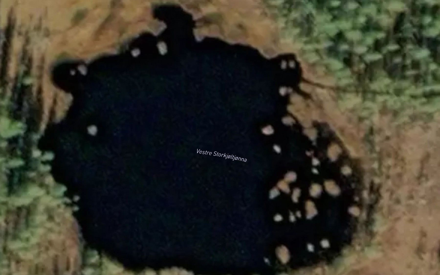Satellite map of the Vestre Storkjoltjonna