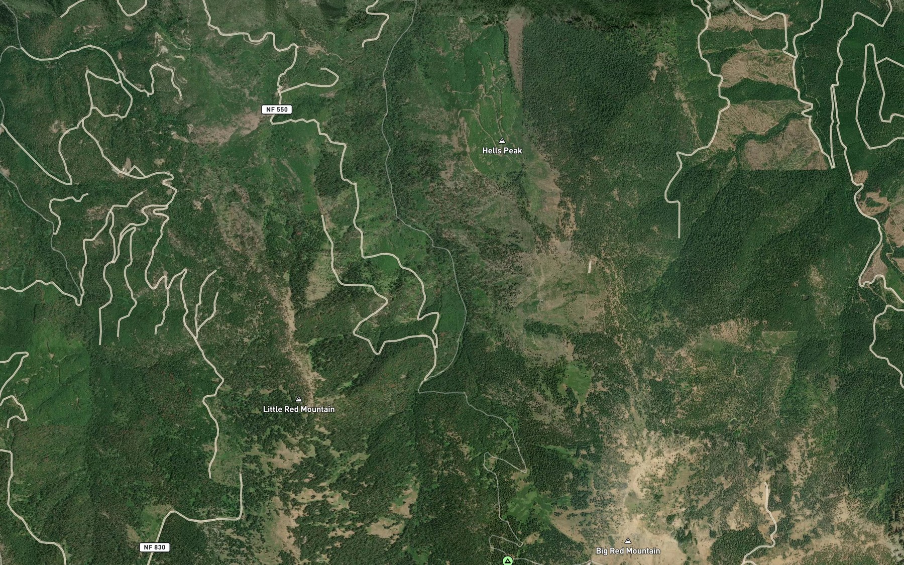 Satellite map of the Jack Creek