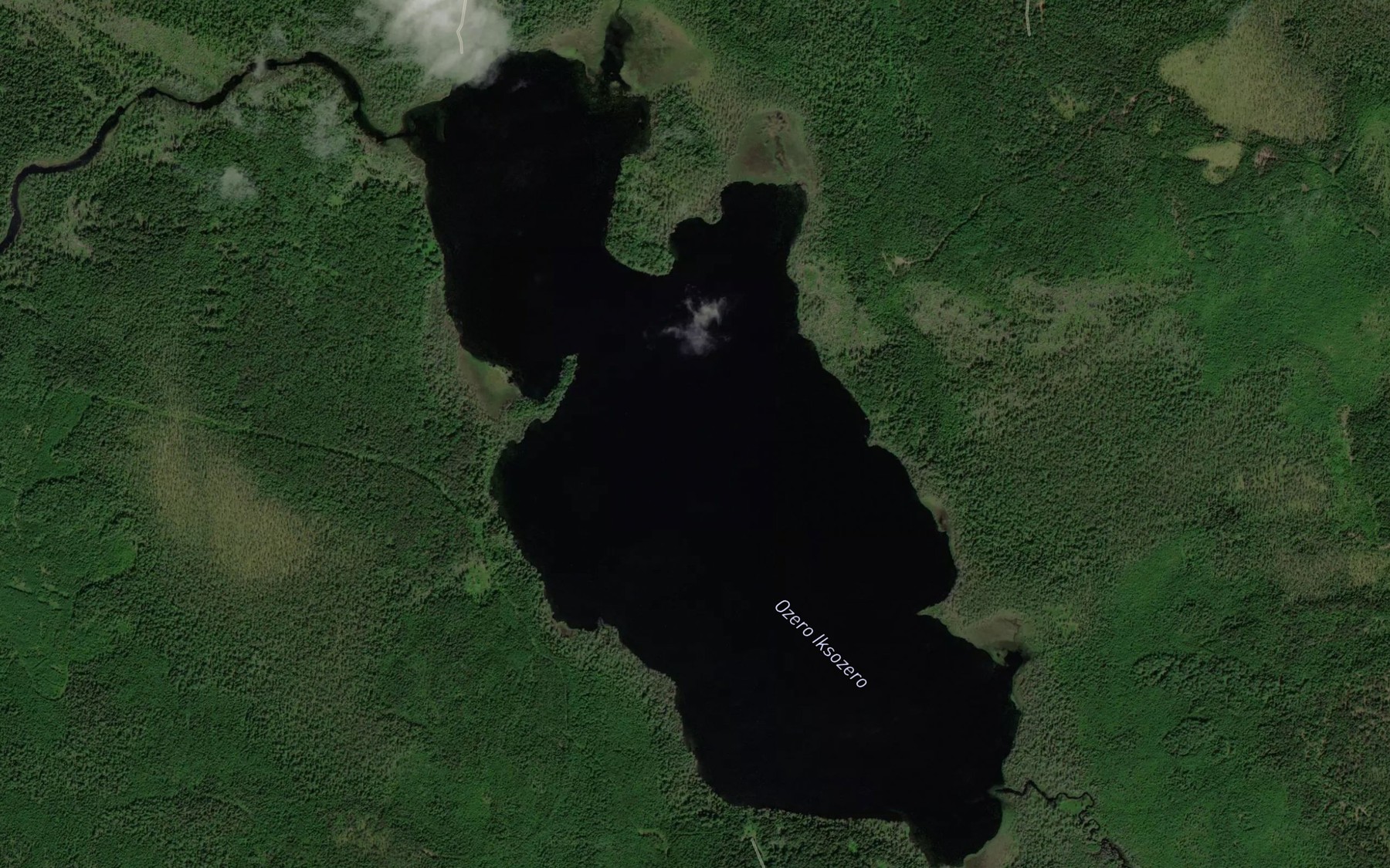 Satellite map of the Ozero Iksozero