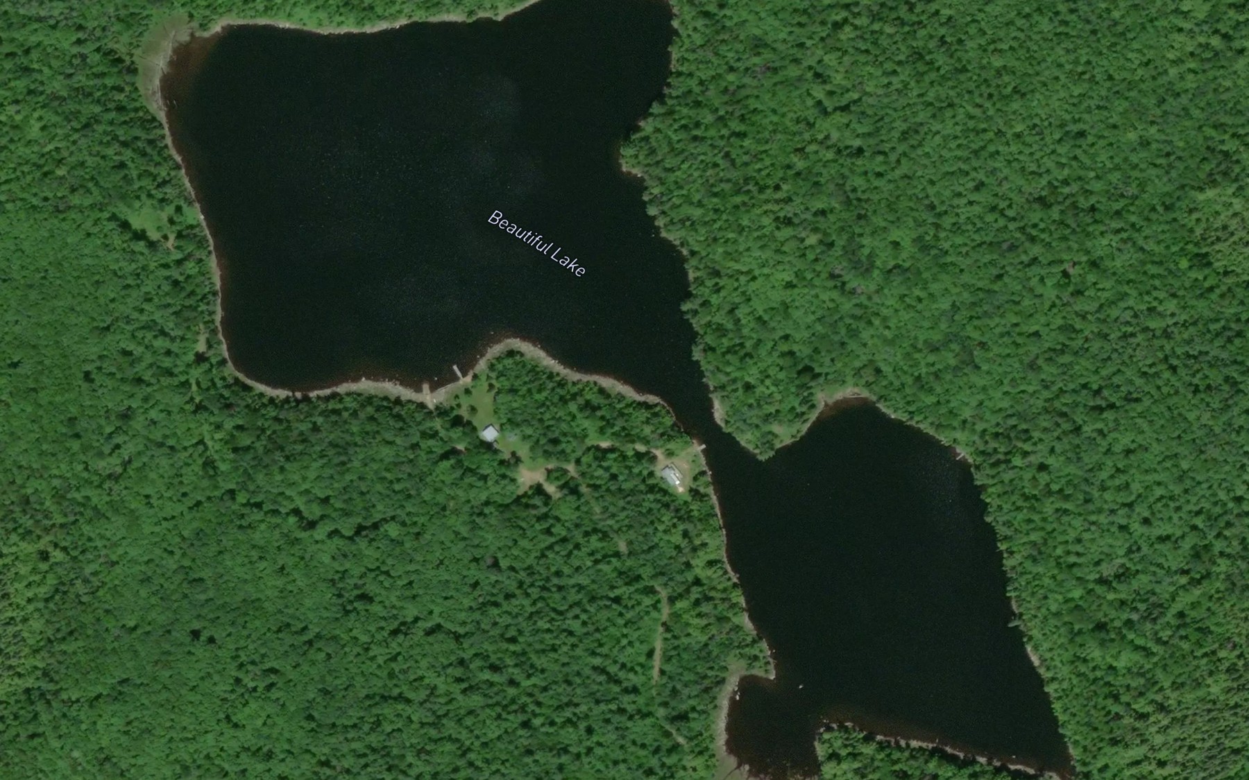 Satellite map of the Beautiful Lake