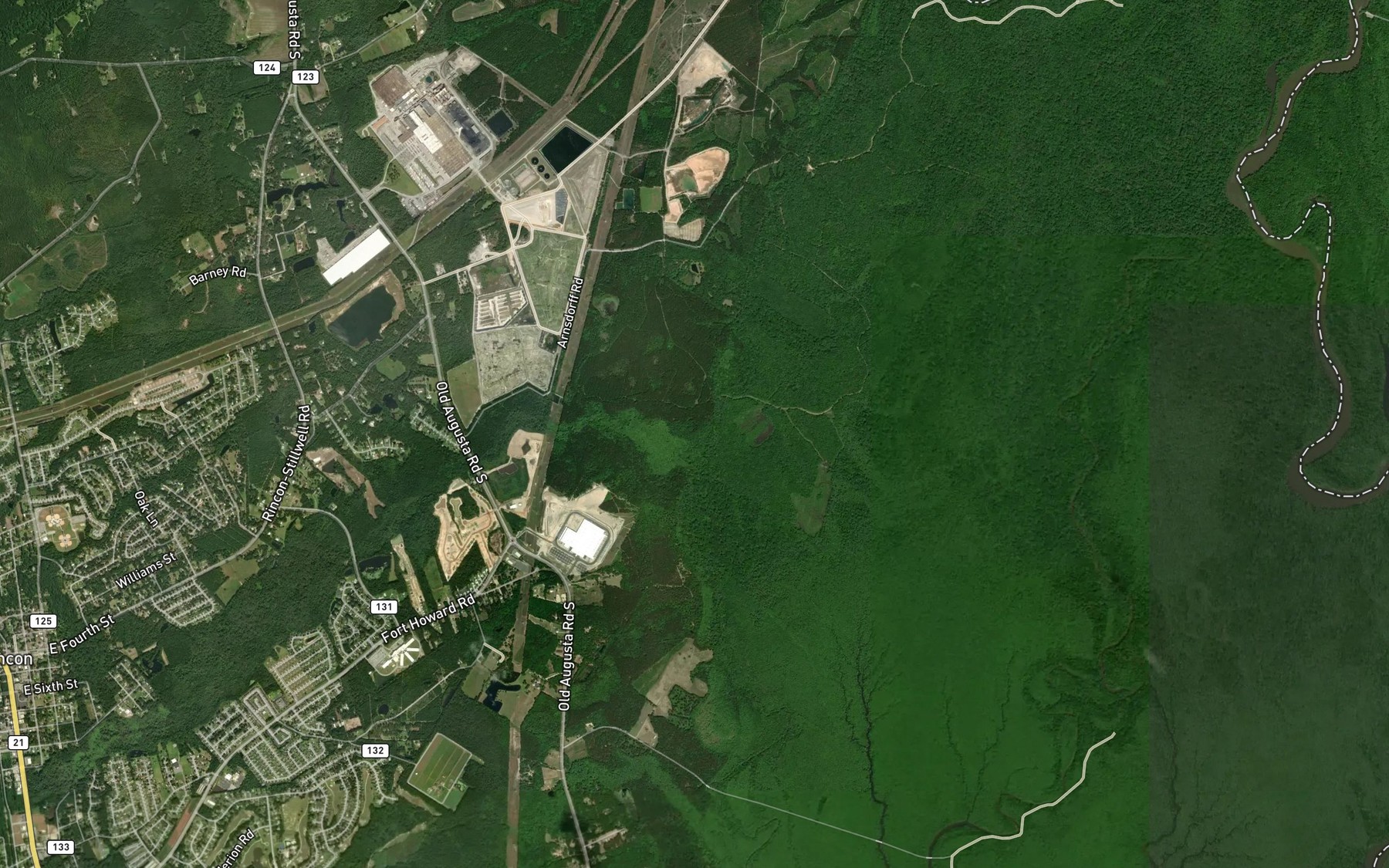 Satellite map of the Dasher Creek