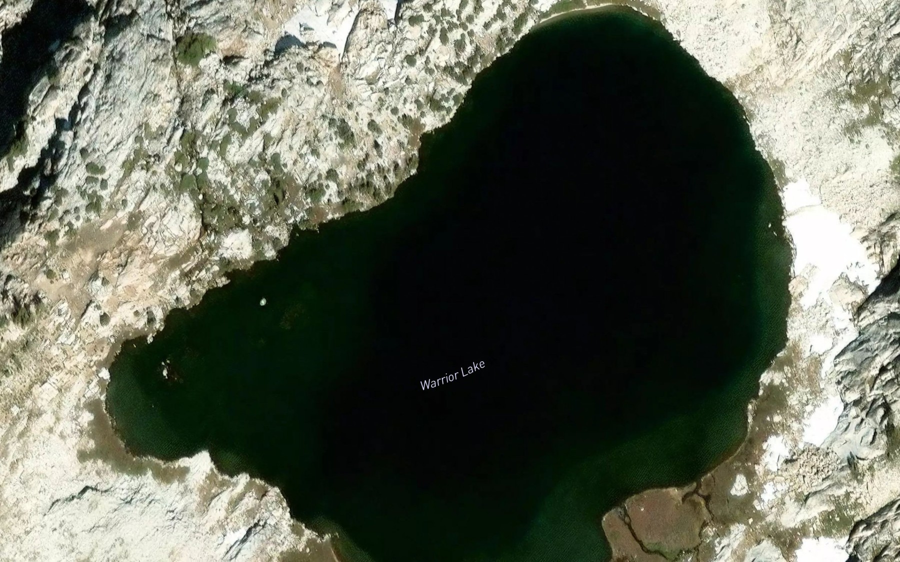 Satellite map of the Warrior Lake