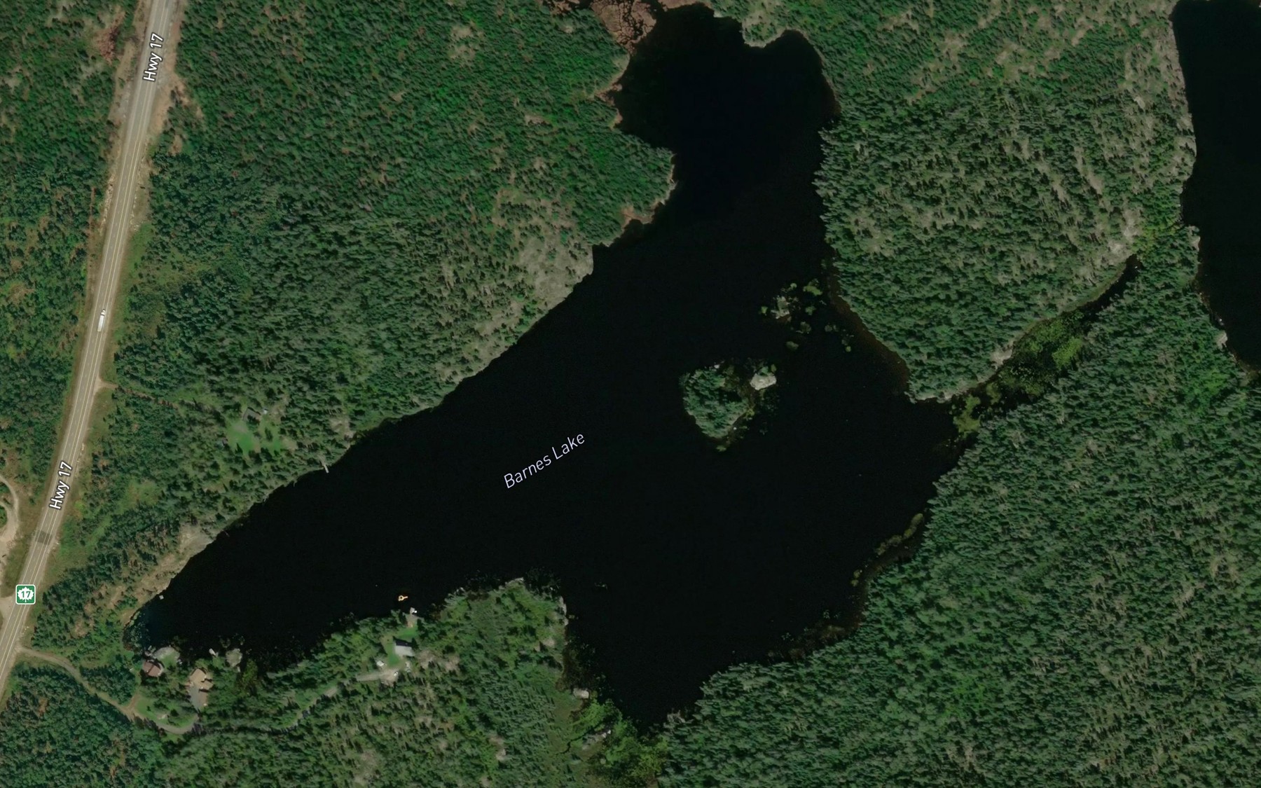 Satellite map of the Barnes Lake