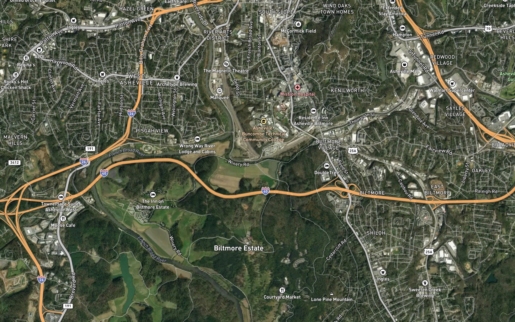 Satellite map of the Ram Branch