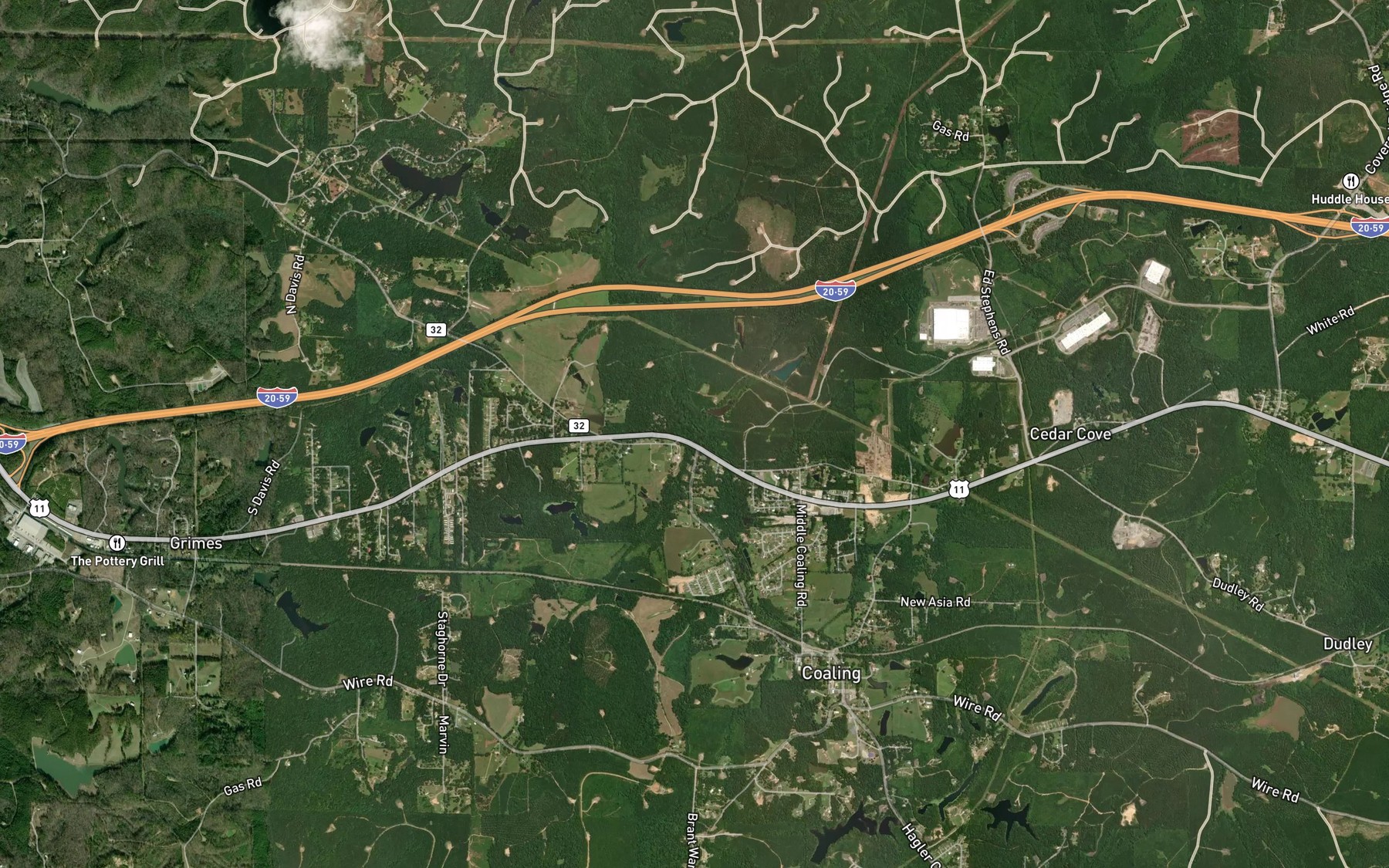 Satellite map of the Beatty Branch