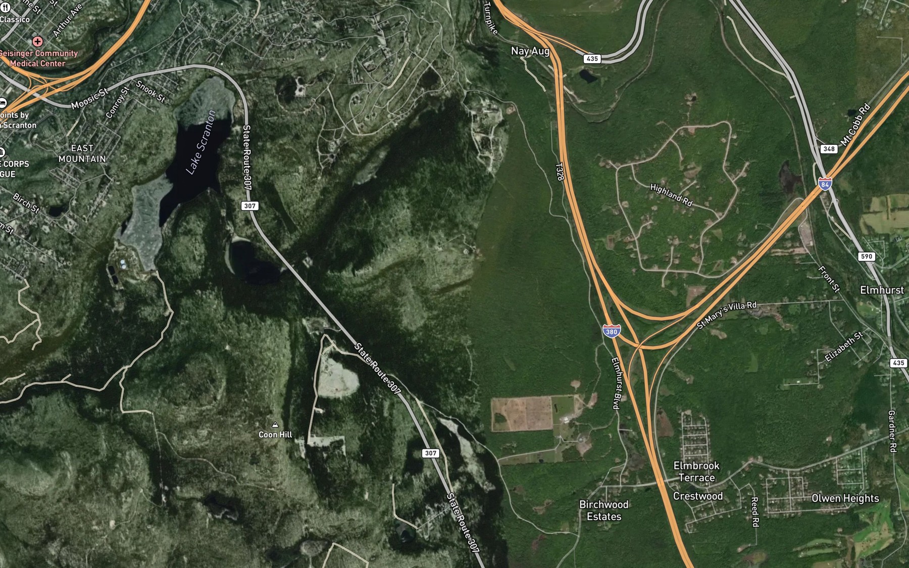 Satellite map of the Number Seven Reservoir