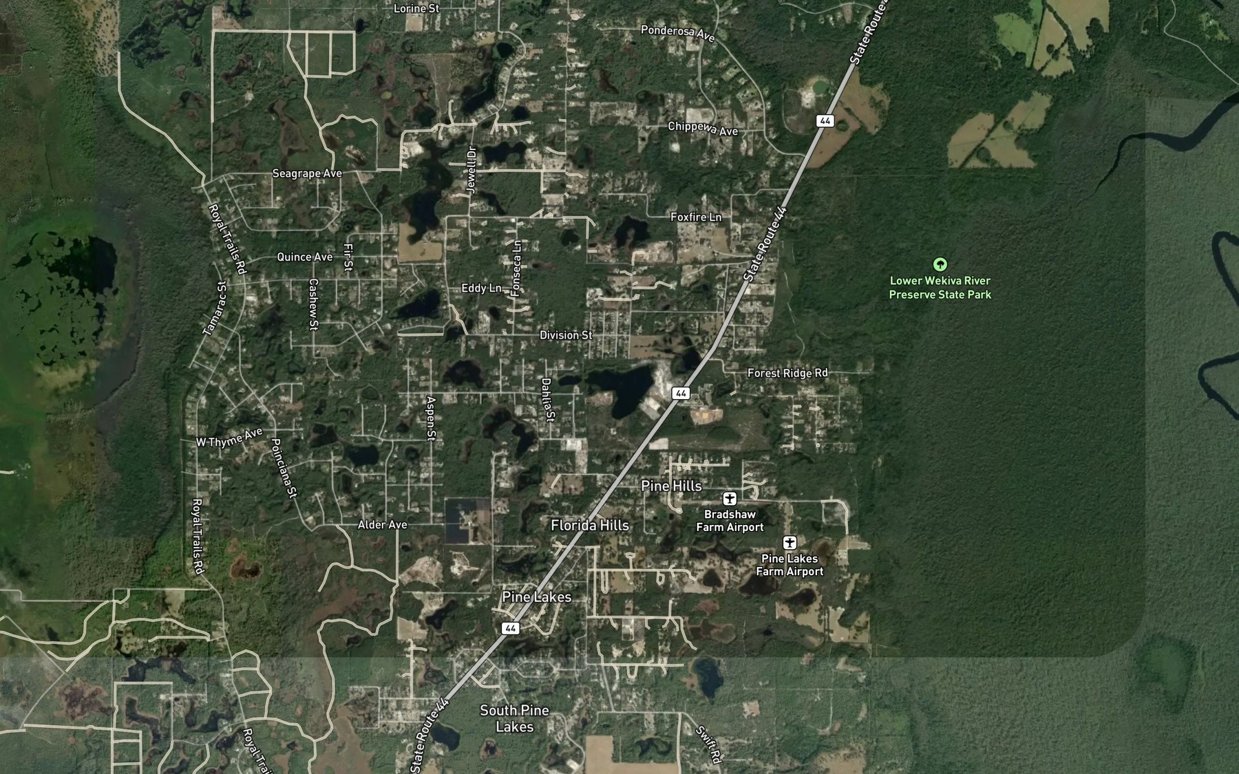 Satellite map of the Lake Lappin