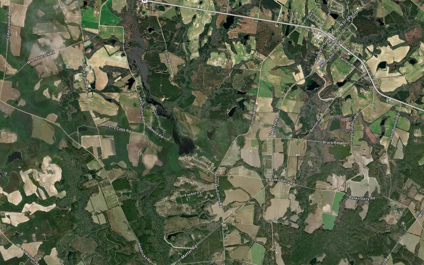 Satellite map of the Parrish Lake