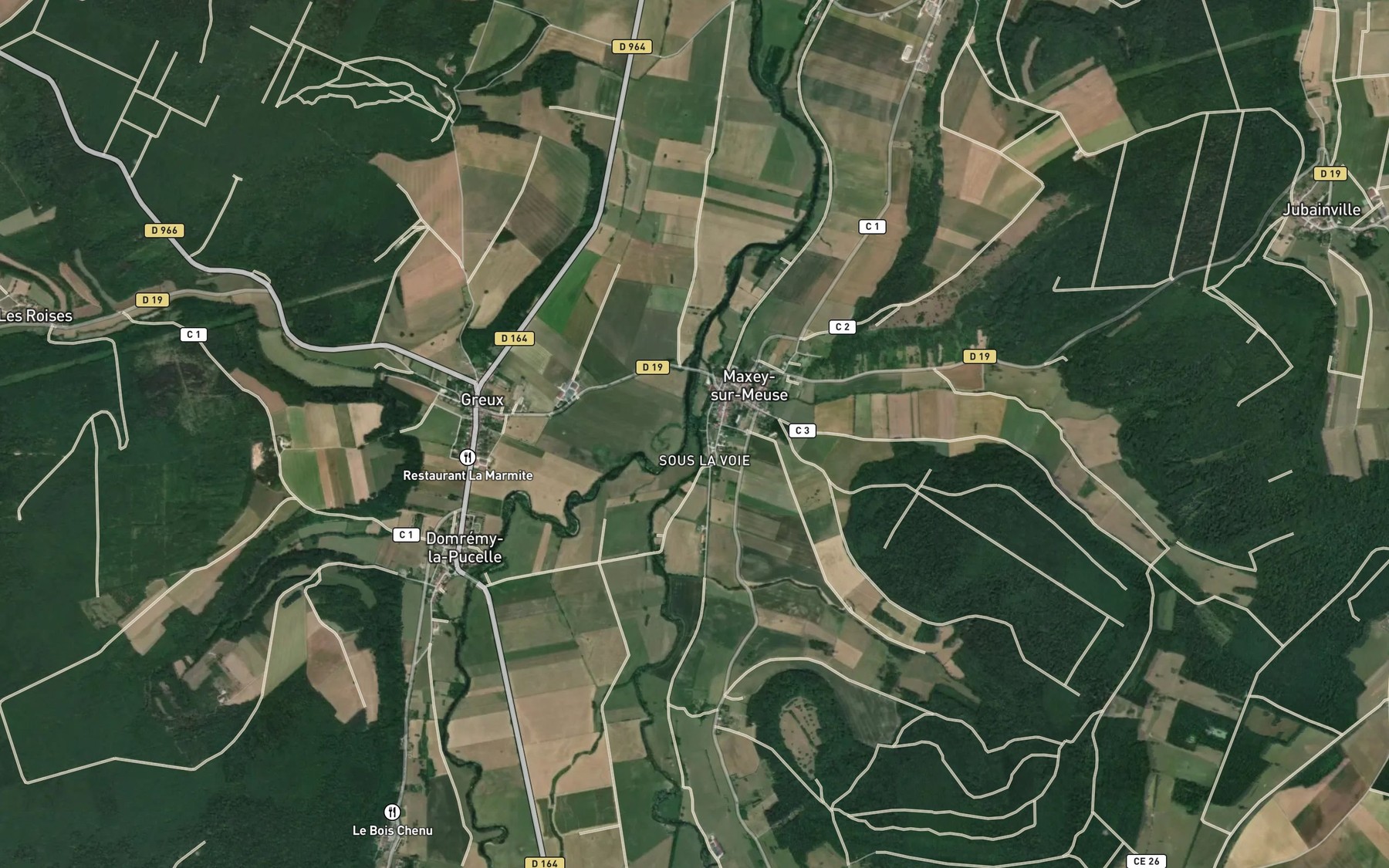 Satellite map of the Vair