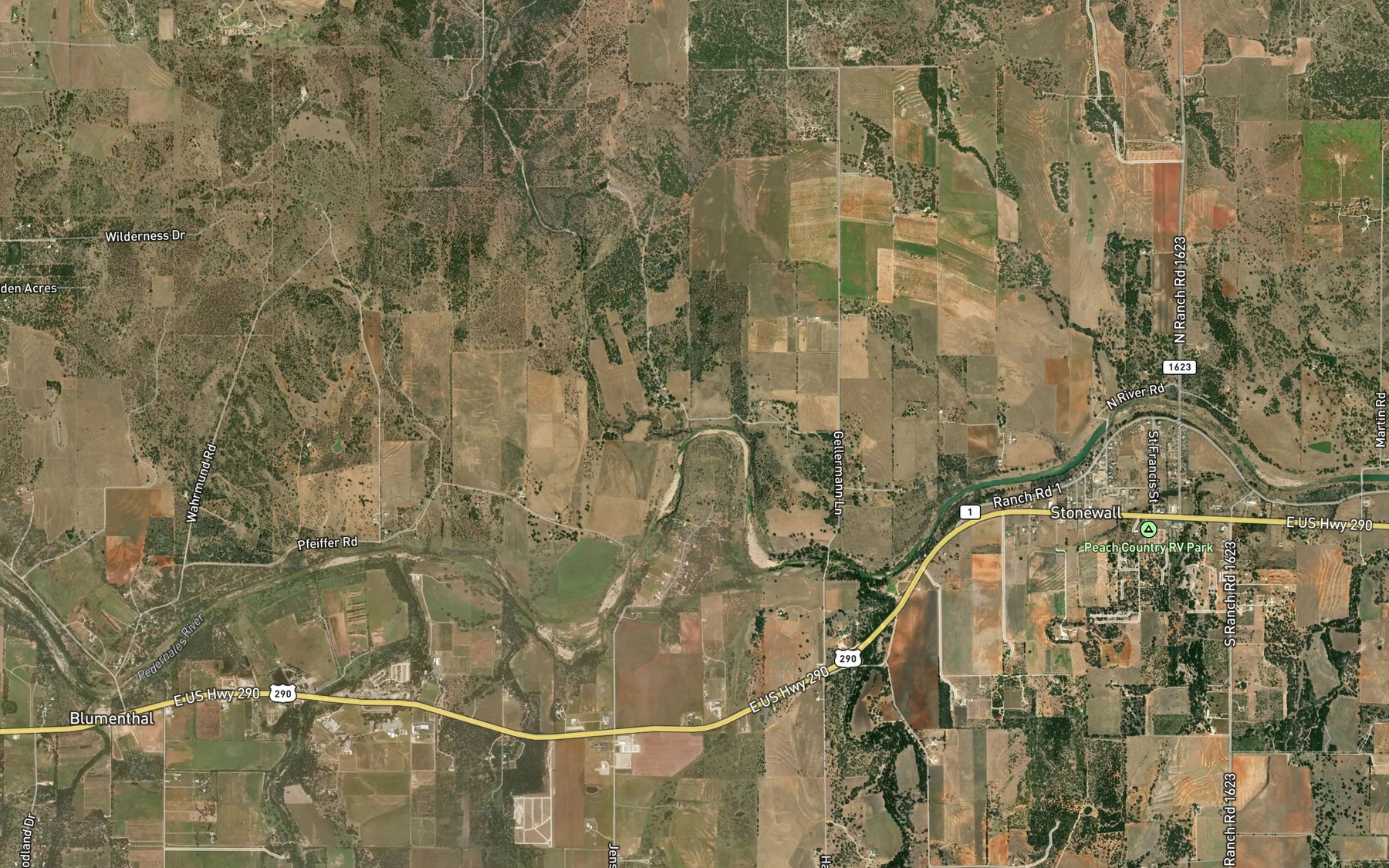 Satellite map of the Cave Creek