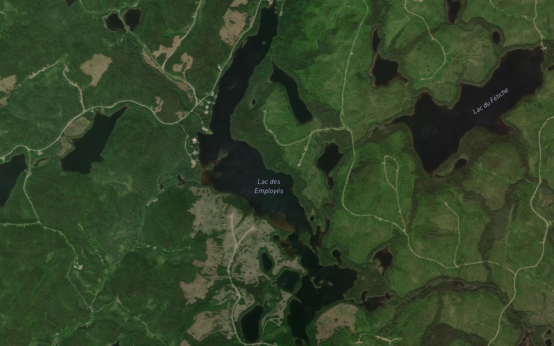 Satellite map of the Lac des Employes