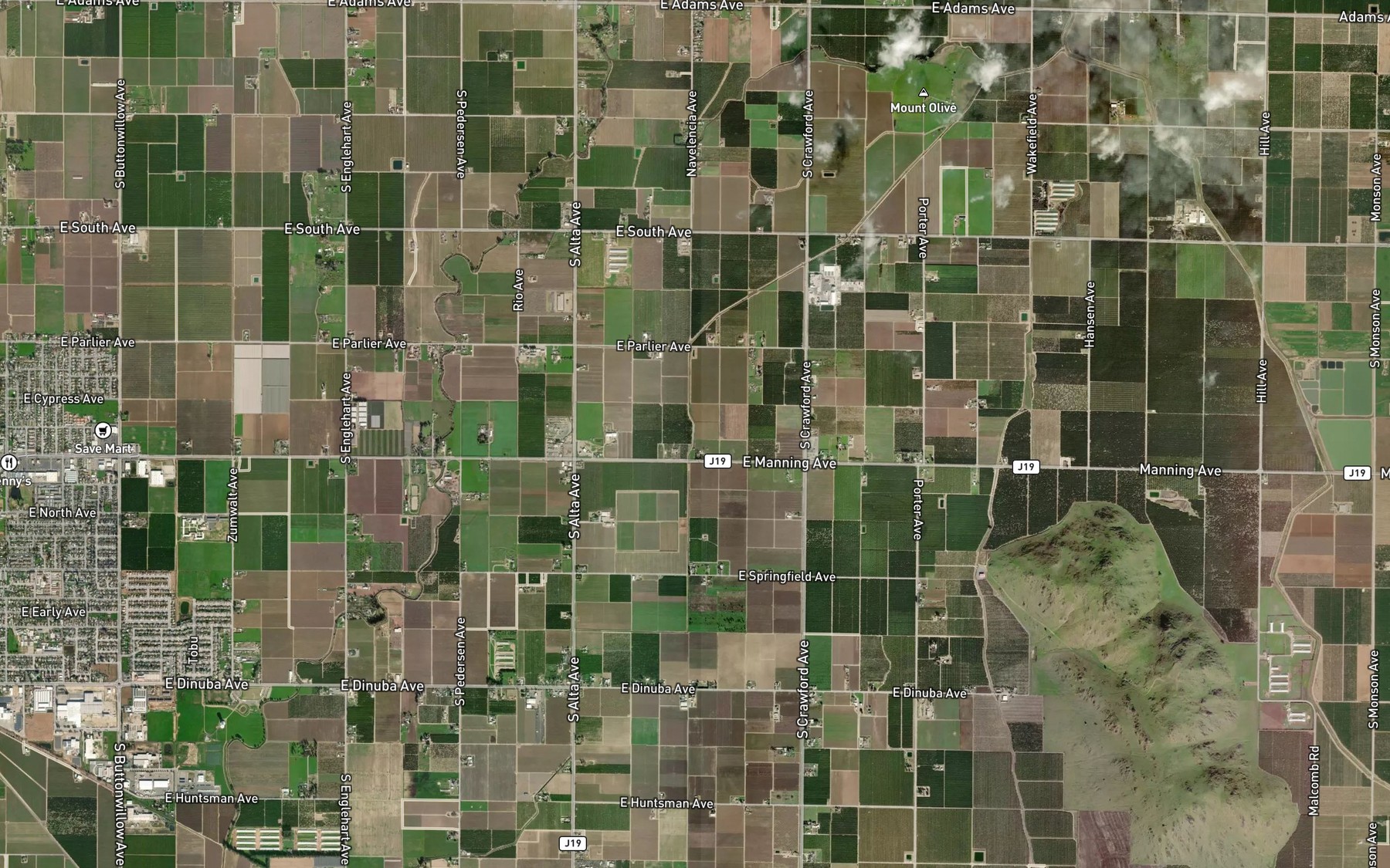 Satellite map of the California Vineyard Ditch