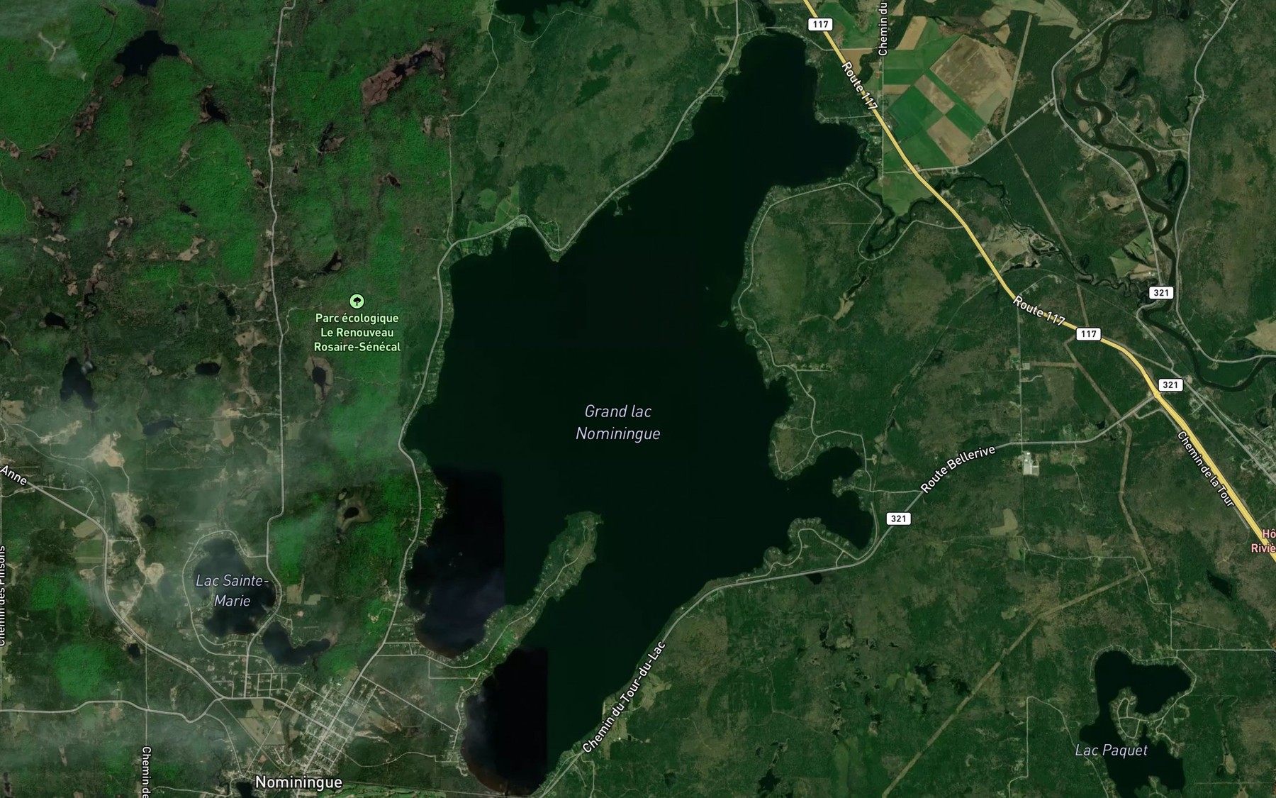Satellite map of the Grand lac Nominingue
