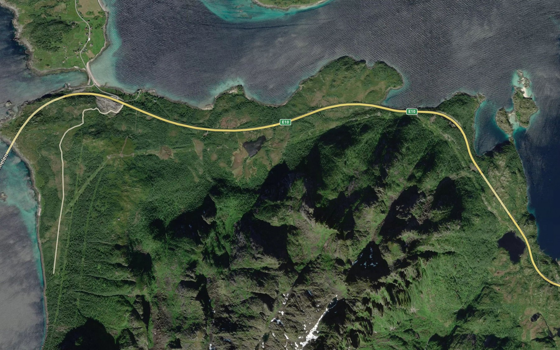 Satellite map of the Rennarelva