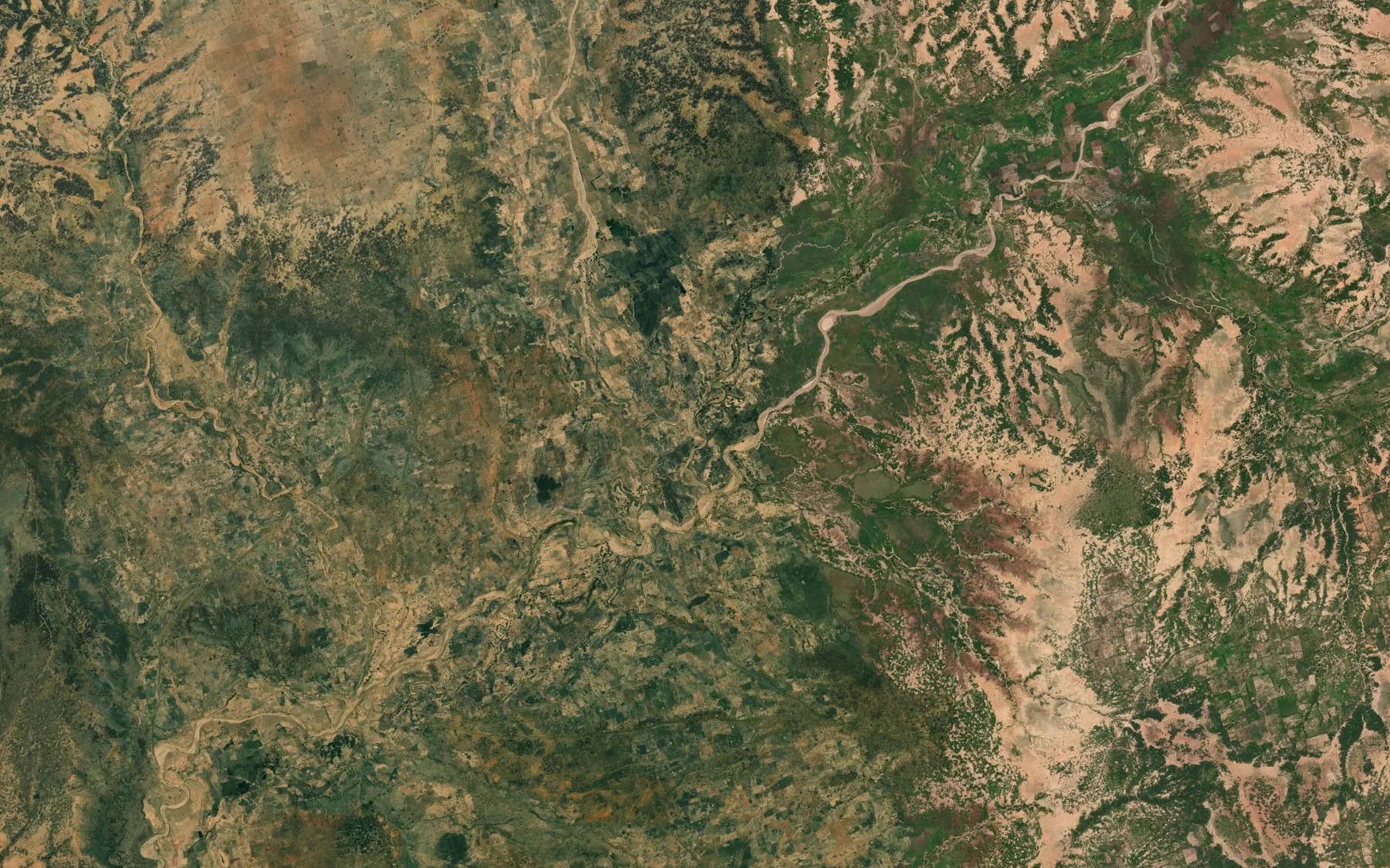 Satellite map of the River Daya