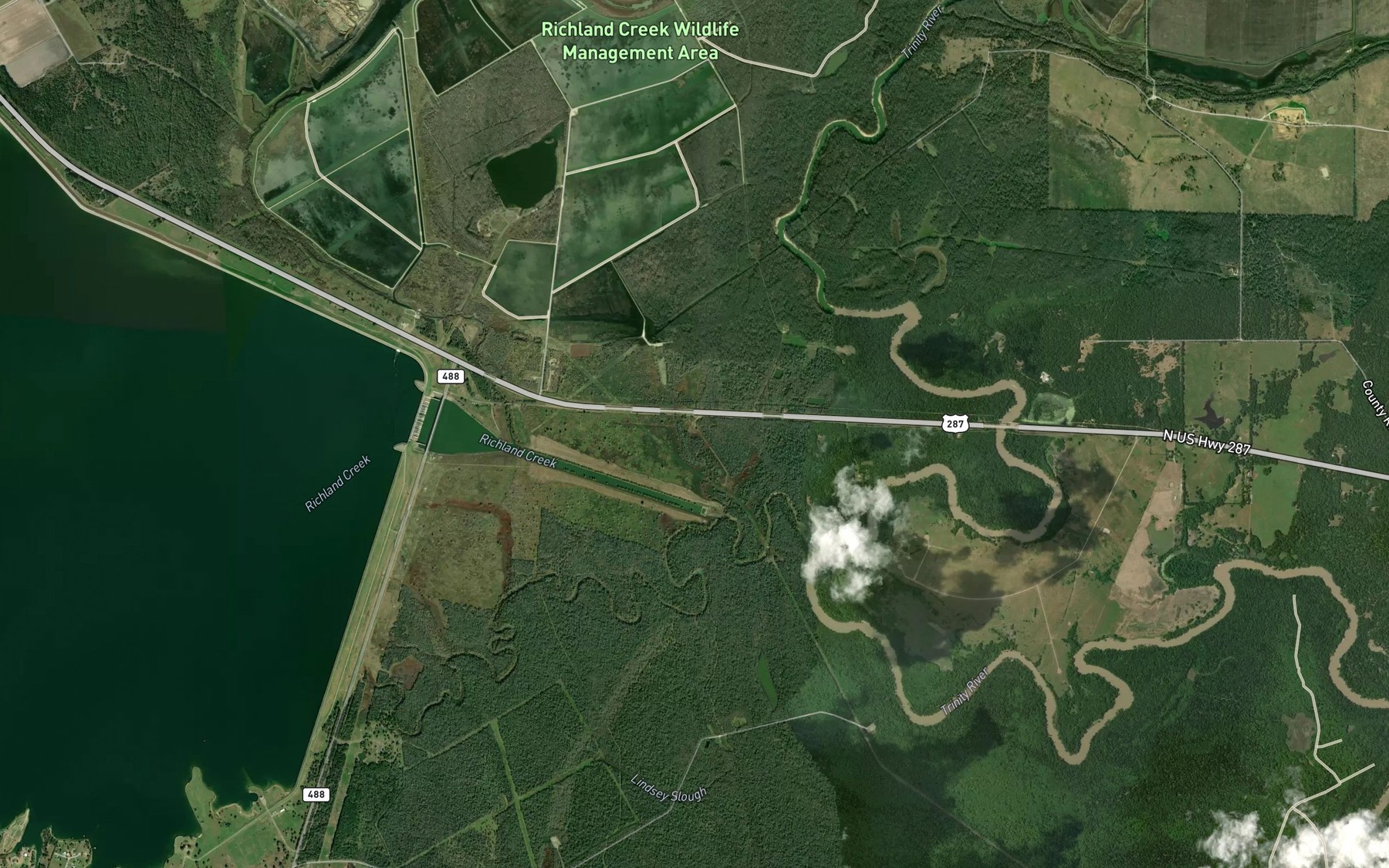 Satellite map of the Yonker Pin Slough