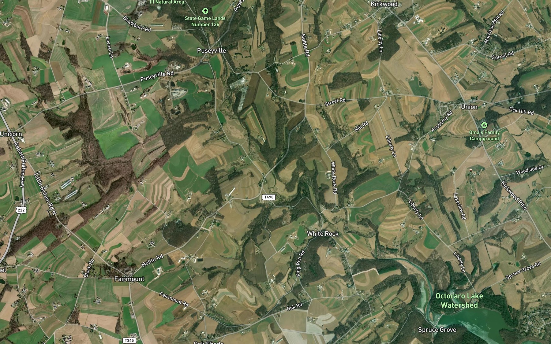 Satellite map of the Kings Run