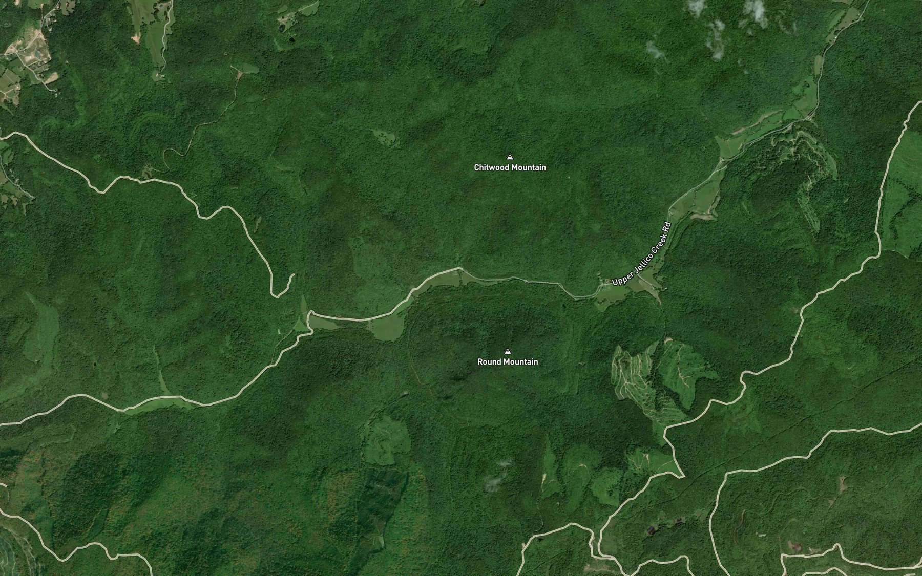 Satellite map of the Chitwood Branch