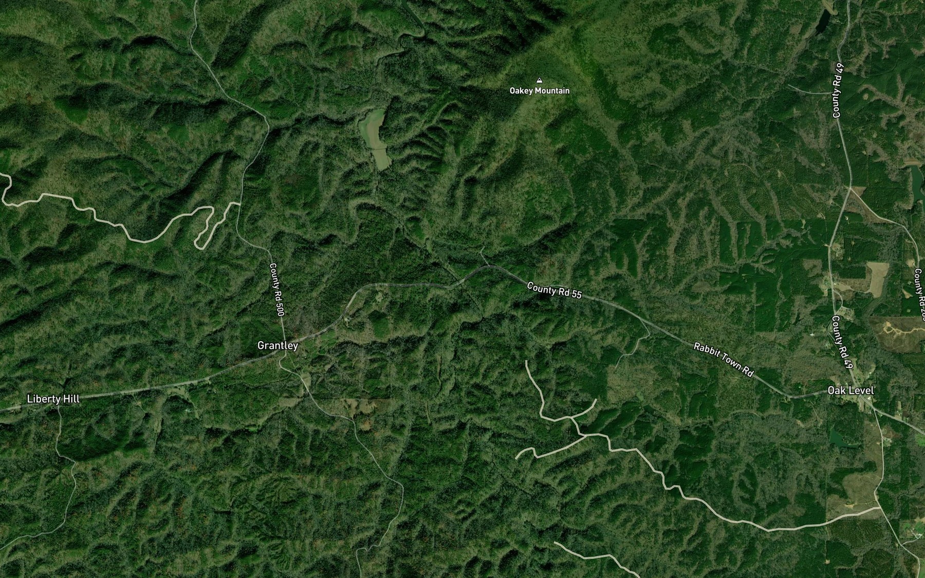 Satellite map of the Marys Creek